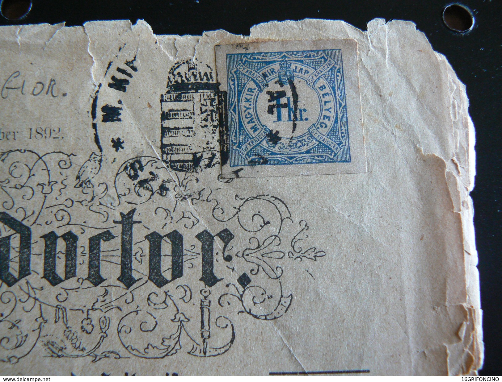 HUNGARY 1862  POSTAGE STAMP OF TAX OF NEWPAPER OF HIGH VALUE UNGHERIA 1862 FRANCOBOLLO PREGIATO TASSA.GIORNALE