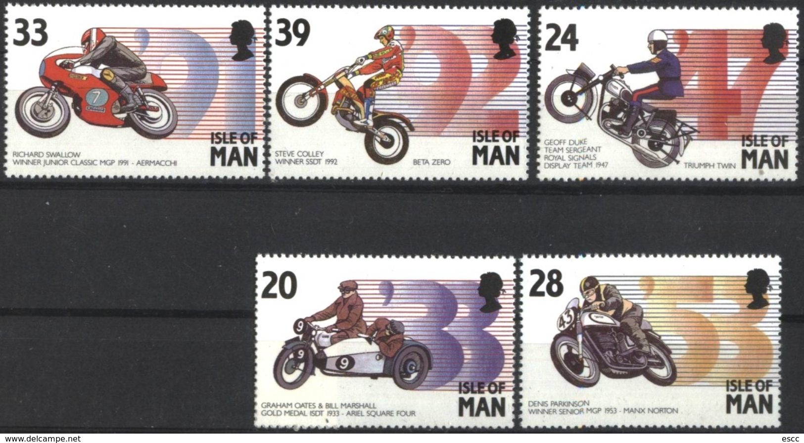 Mint  Stamps  Motorcycles Motorbikes Sport 1993  From Isle Of Man - Motorbikes