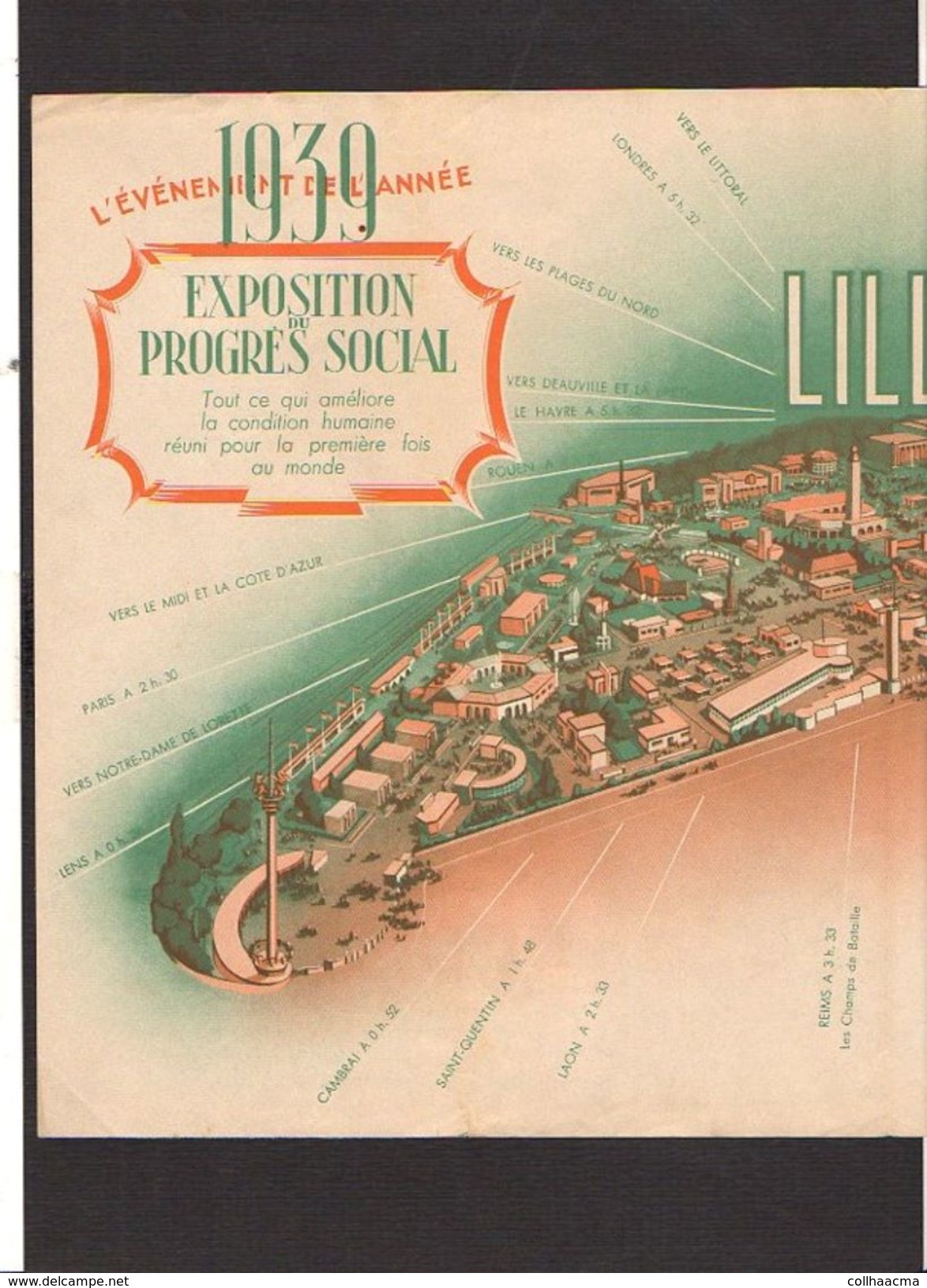 1939 ( Peu Courant /  Dépliant Publicitaire Exposition Du Progrès Social à Lille Et Roubaix / Hygiène,confort,arts,etc. - Historische Documenten