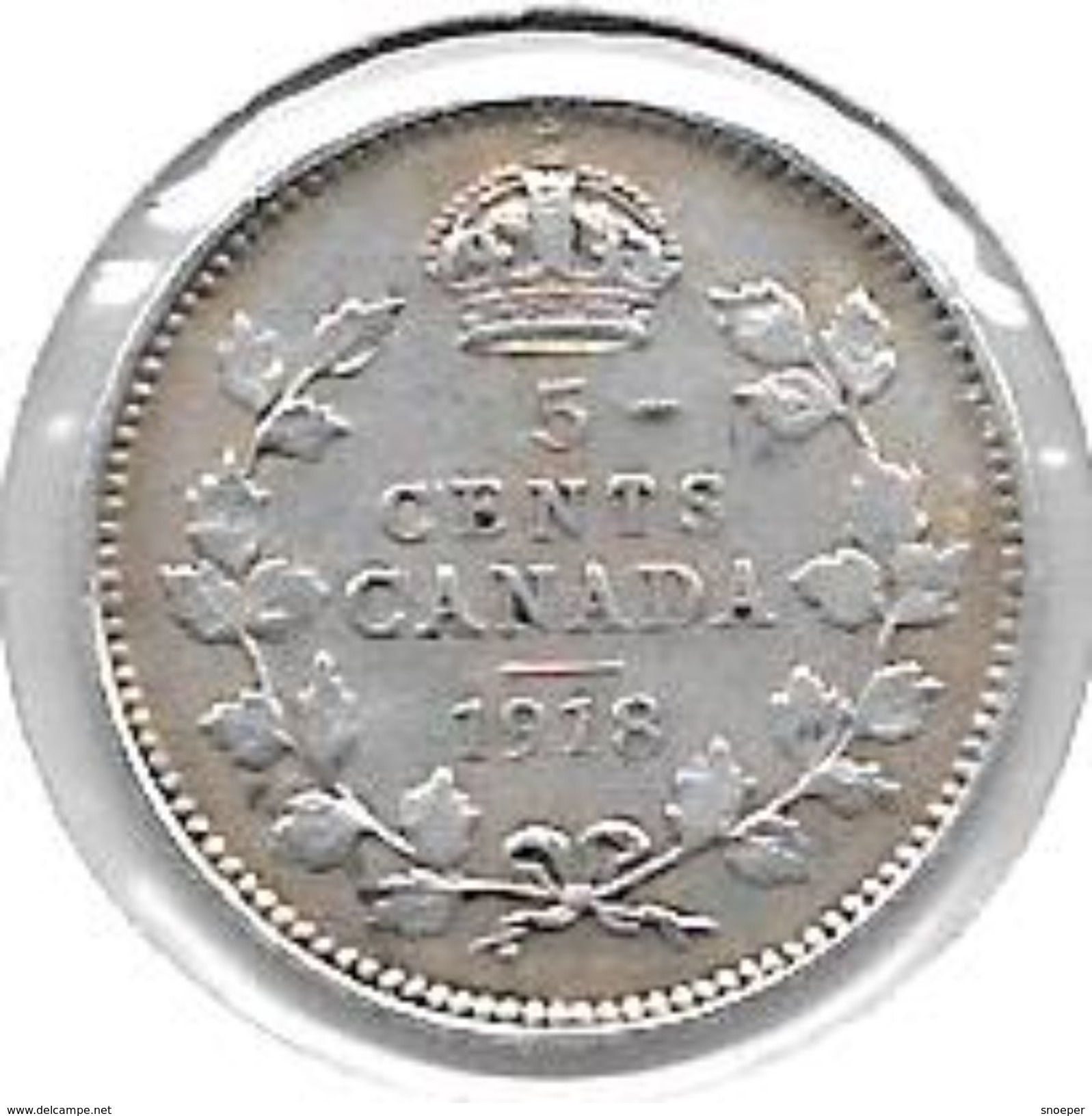 *canada 5 Cents 1918  Km 22  Vf+ - Canada