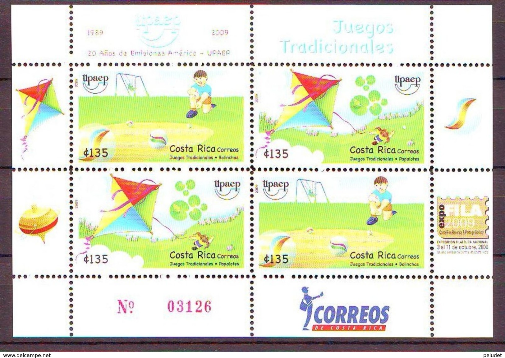 Costa Rica - 2009 UPAEP - Traditional Games  - Sheetlet Mint ** - Costa Rica