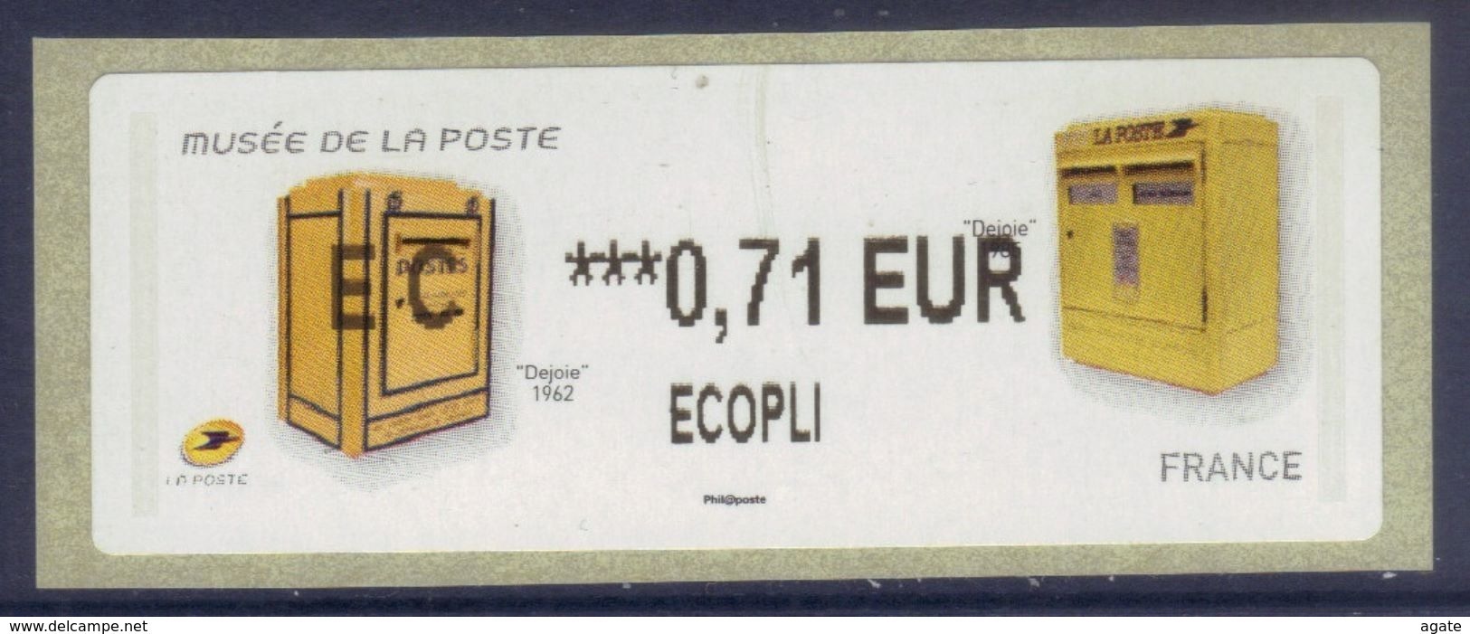 Lisa 2 Boites Aux Lettres Dejoie Ecopli 0.71 - Musée De La Poste (2017) Neuf** - 2010-... Illustrated Franking Labels