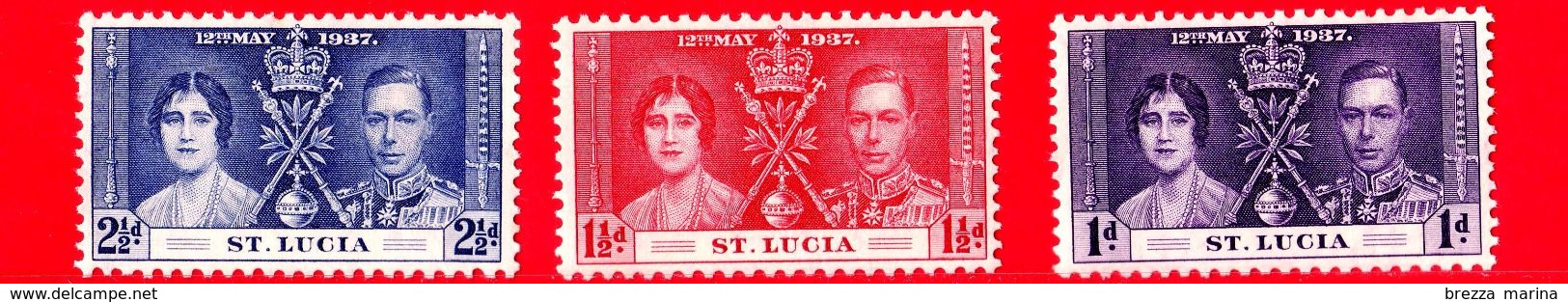 ST. LUCIA - 1937 - Incoronazione Di Re Giorgio VI E Della Regina Elisabetta - Serie Completa - Ste Lucie (...-1978)