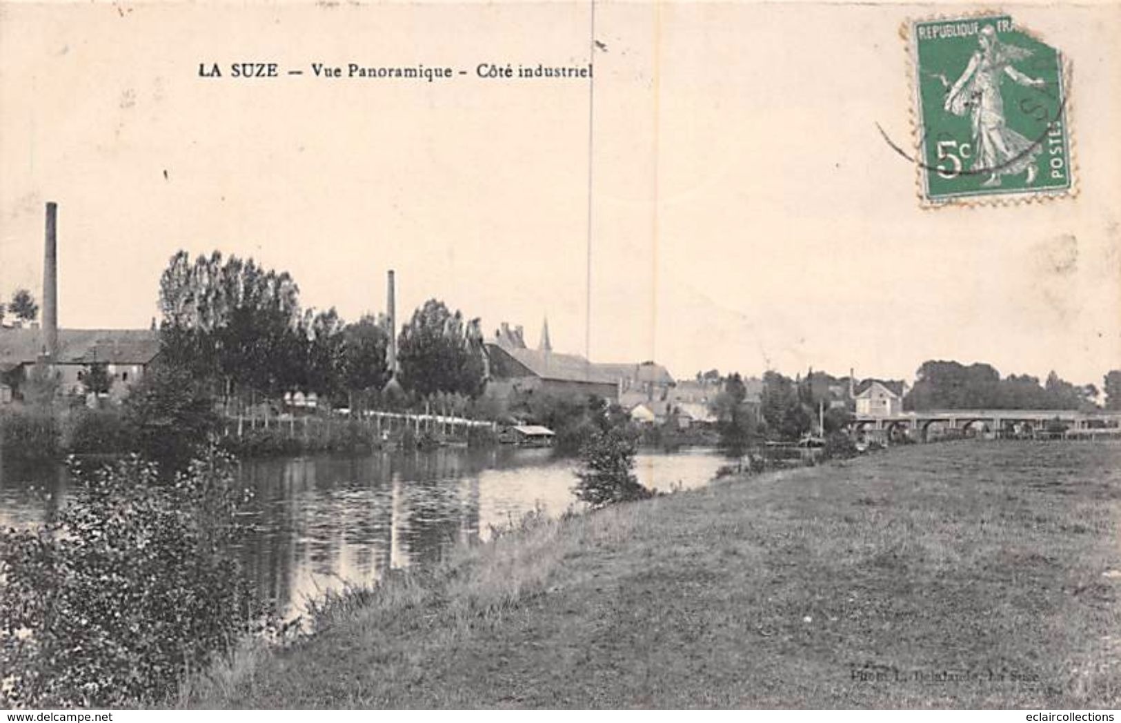 La Suze    72      Vue Panoramique Côté Industriel     (voir Scan) - La Suze Sur Sarthe