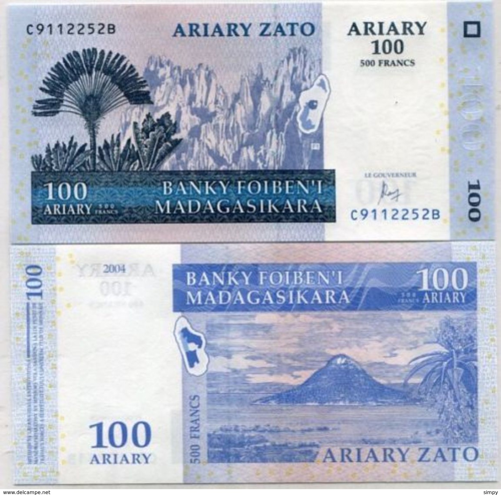 MADAGASCAR 100 Ariary 2016 UNC P86c New Signature Prefix CB - Madagaskar