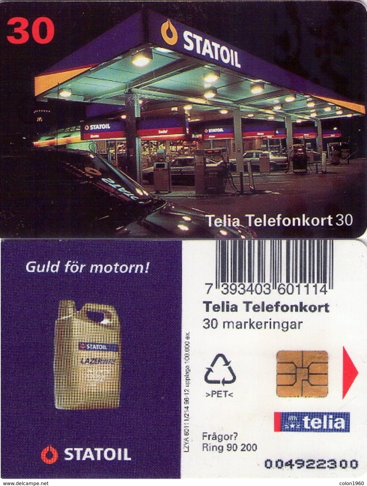 SUECIA. SE-TEL-030-0214. Statoil IV. 1996-12. (272) - Sweden