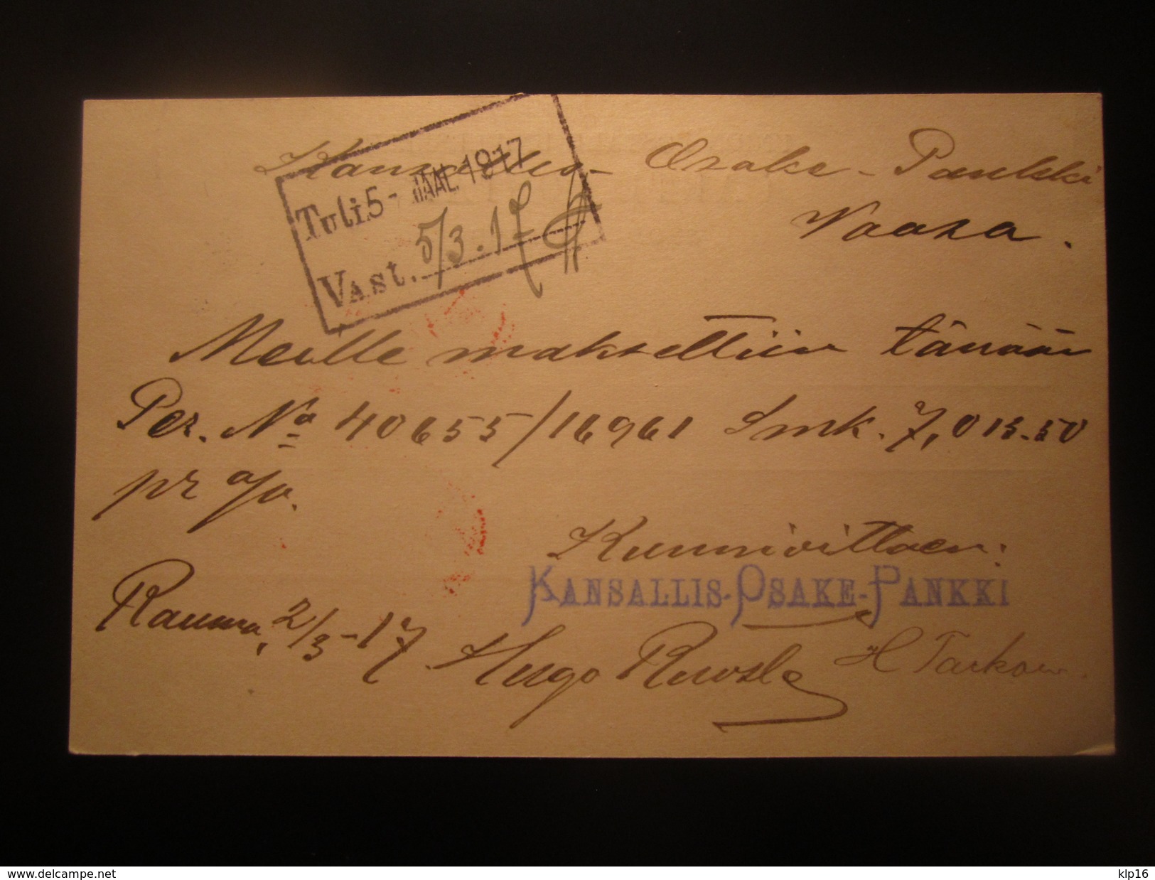 1917 FINLAND/RUSSIA CENSORED POSTAL STATIONERY - Lettres & Documents