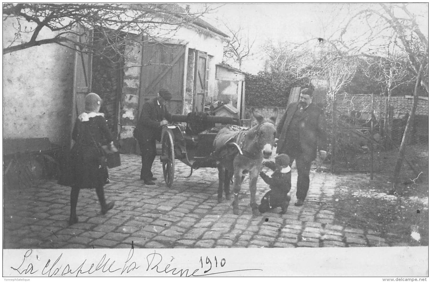 77 - SEINE ET MARNE / La Chapelle La Reine - 771588 - Carte Photo - Attelage Avec âne - Superbe Cliché - La Chapelle La Reine