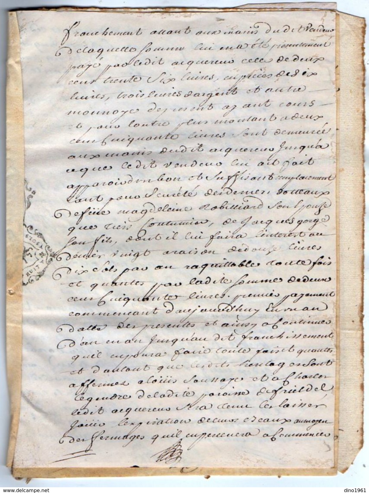 VP11.429 - ALENCON - Acte De 1732 - Entre Mrs Marin GORGE Chapellier à MONTREUIL & Jean LAURENT De FRIARDEL - Cachets Généralité