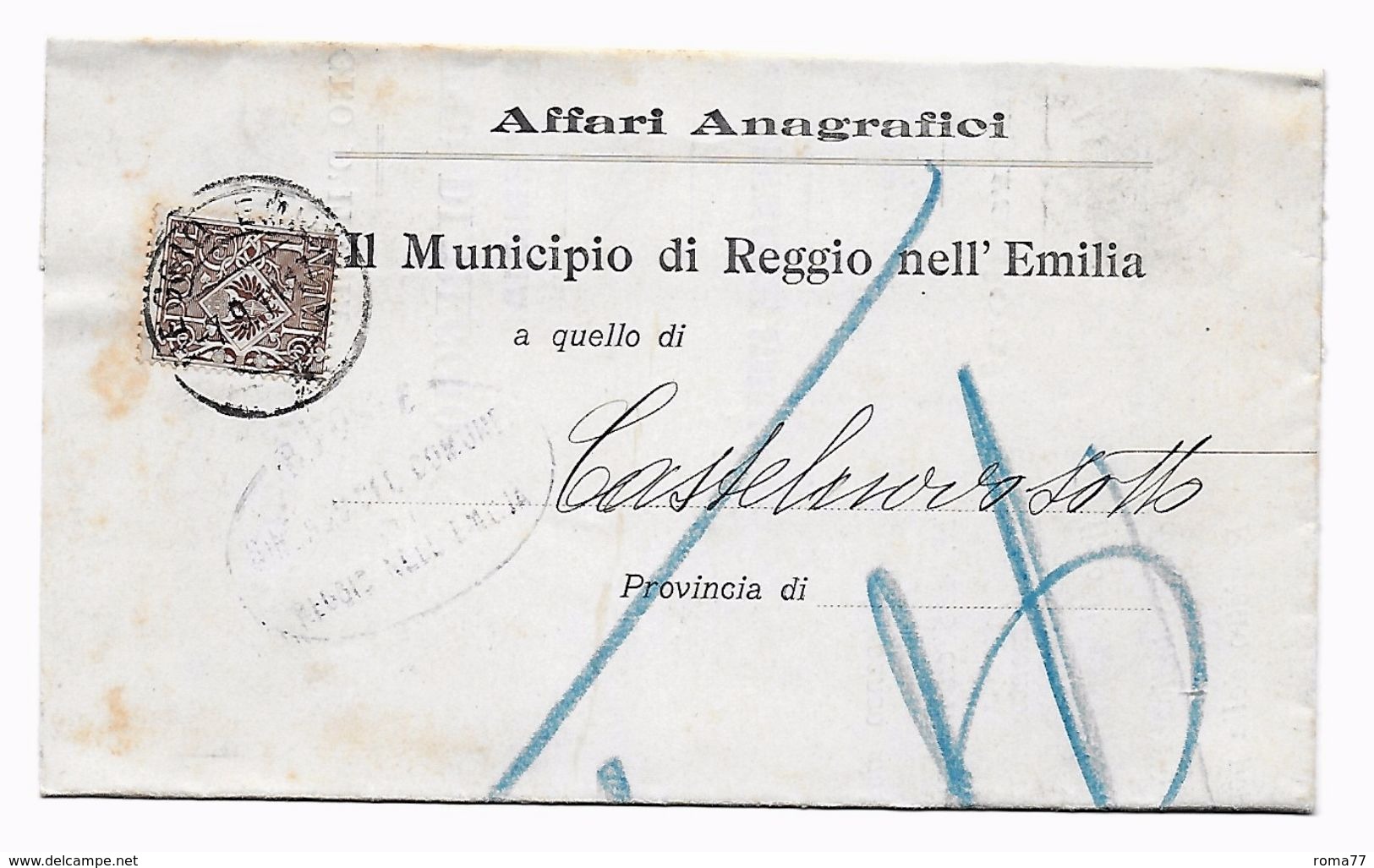 EDB106 - REGNO , Da Reggio Emilia 7/9/1911 - Storia Postale