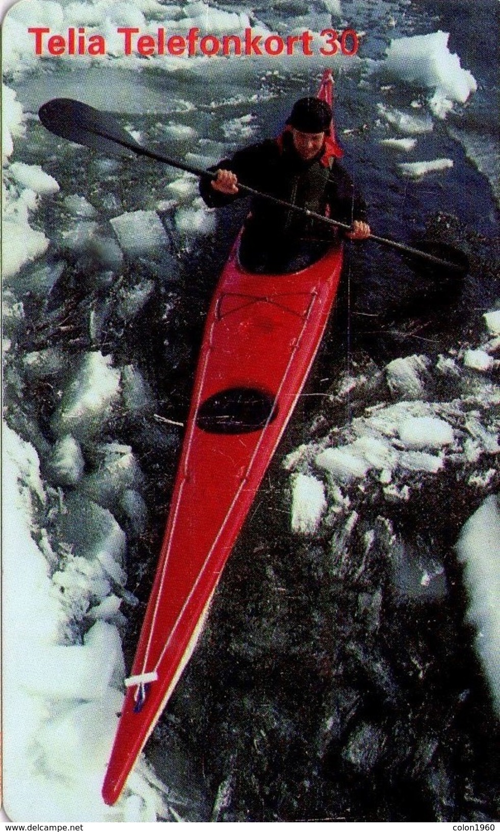 SUECIA. SE-TEL-030-0237. Red Kayak - Canoe Kajak. 05-1997. (421) - Suecia