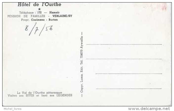 Verlaine - Hôtel De L'Ourthe Route De Scy - Pas Circulé - Datée De 1956 - Animée - TBE - Verlaine