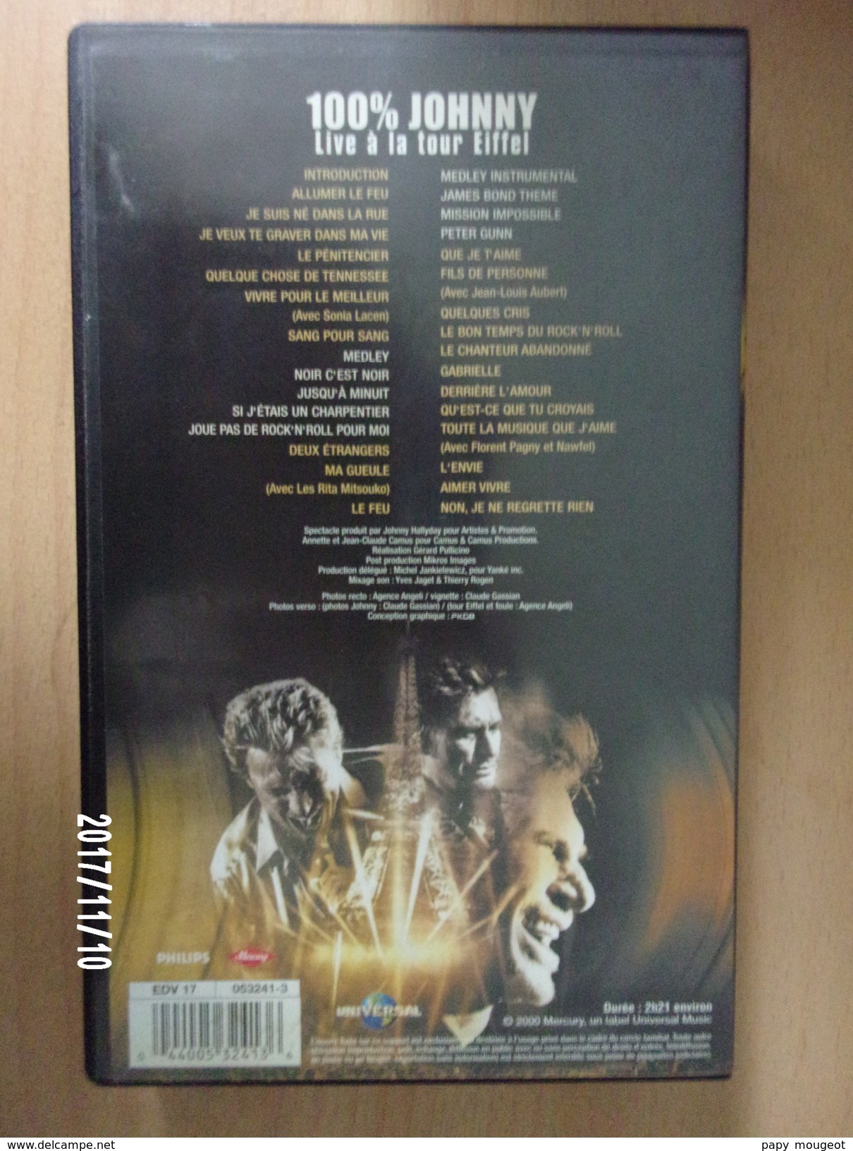 VHS - Johnny Hallyday Live à La Tour Eiffel 2000 - Concert & Music