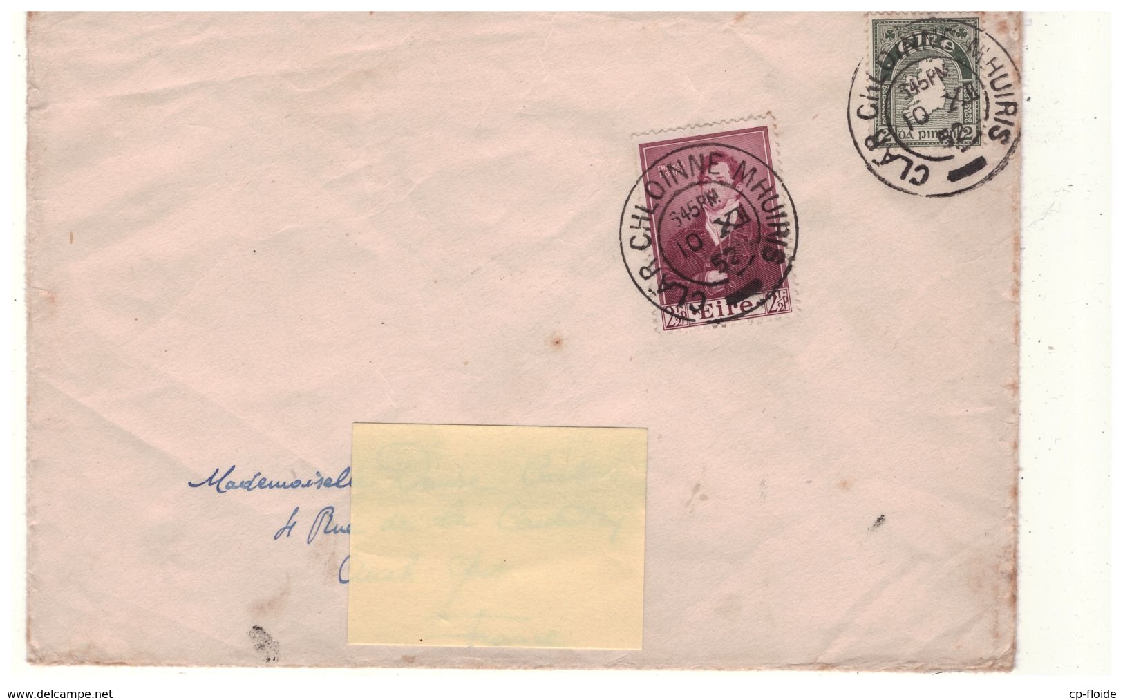 LETTRE . IRLANDE . IRELAND . EIRE . CLAR CHLOINNE MHUIRIS . 10 Décembre 1952 - Réf. N°657T - - Cartas & Documentos
