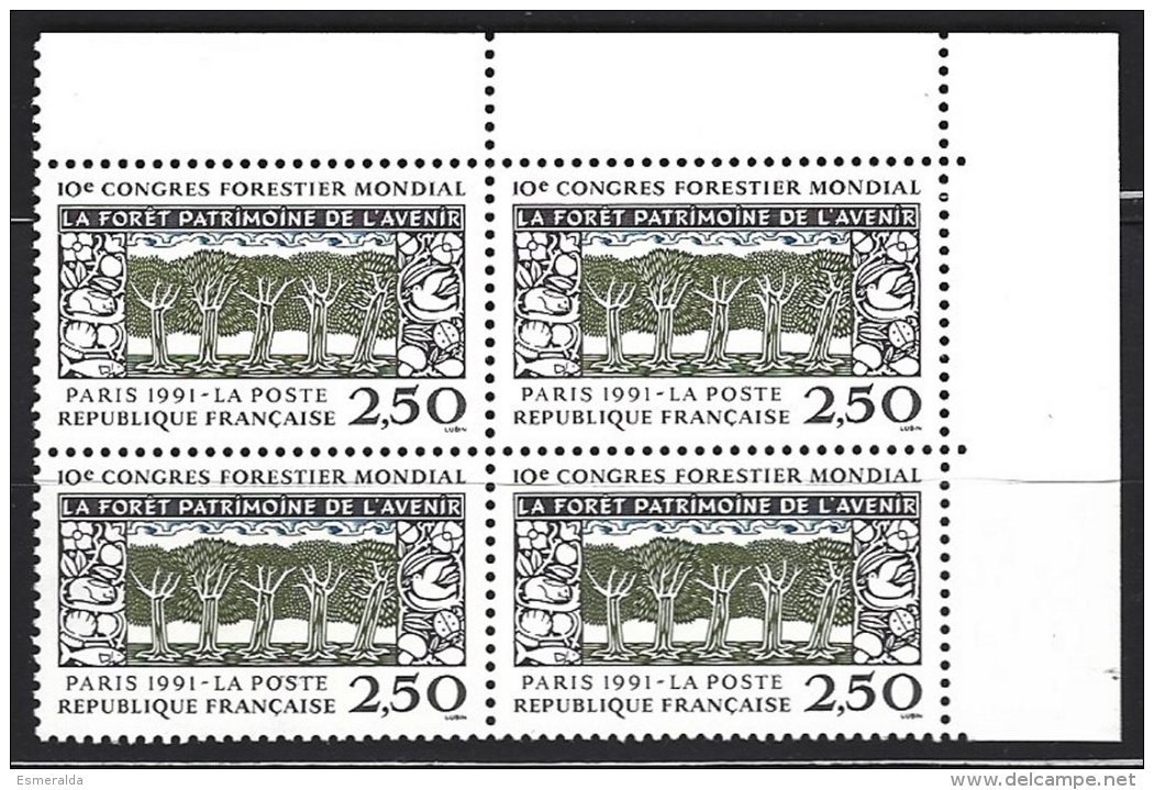 Yv 2725 Bloc De 4 **  Congrès Forestier Mondial à Paris - Unused Stamps