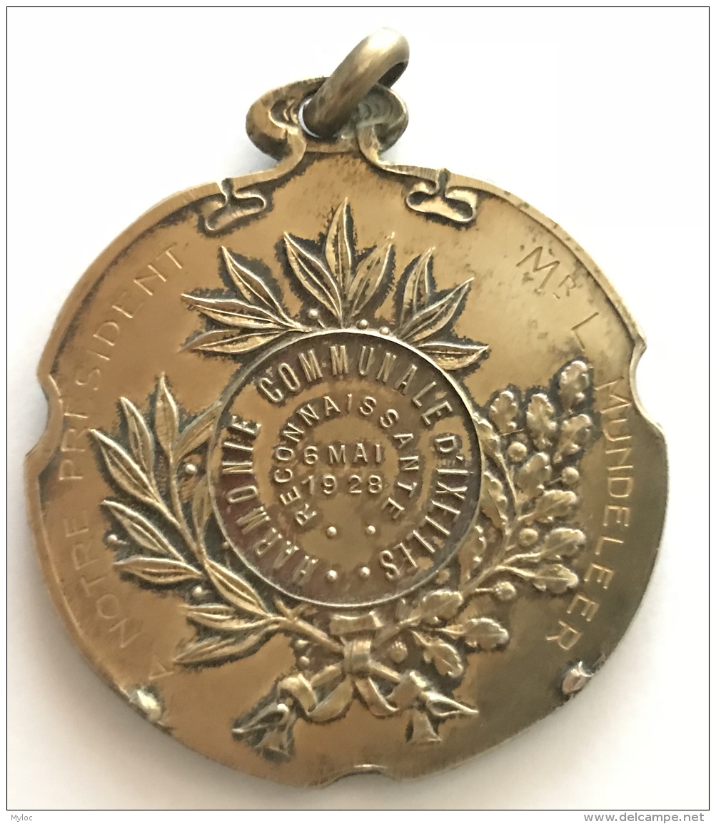 Médaille. Harmonie Communale D'Ixells 1928.  50mm - 43gr - Unternehmen