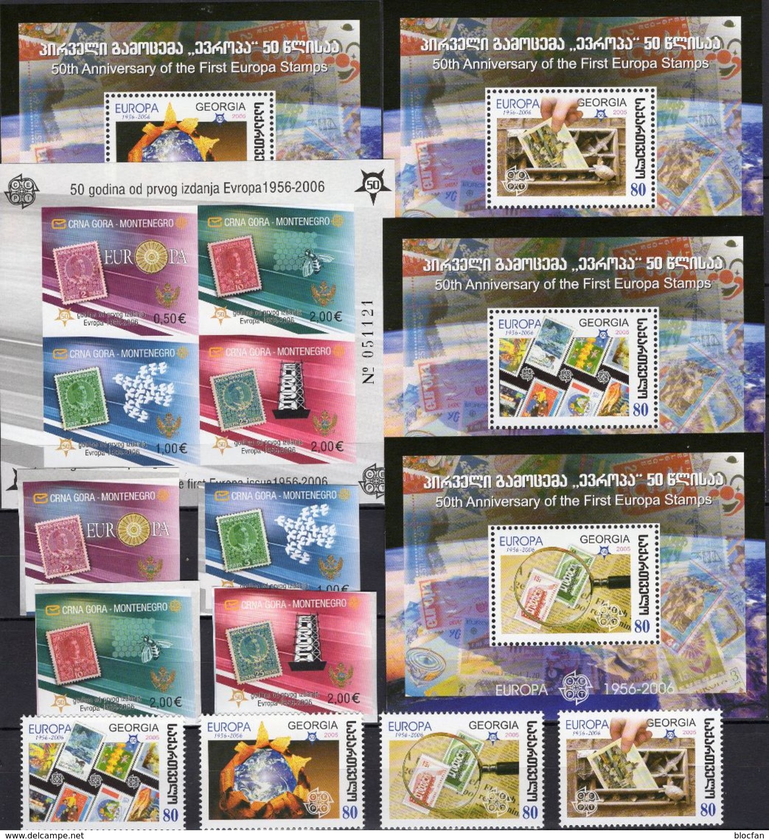 Blocs 2006 Georgia 511/4,Blocks 35-38+Montenegro 108/1 B,Bl.2B ** 180€ Stamps On Stamp Hojas Ss Sheets Ms Bf EUROPE - Georgia