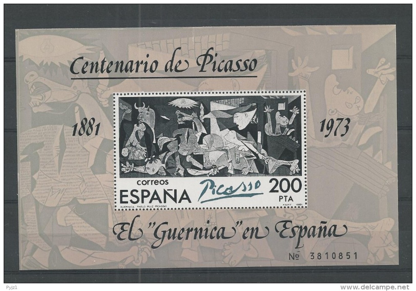 1981 MNH Espana, Spain, Picasso Type I, Postfris** - Blocs & Hojas