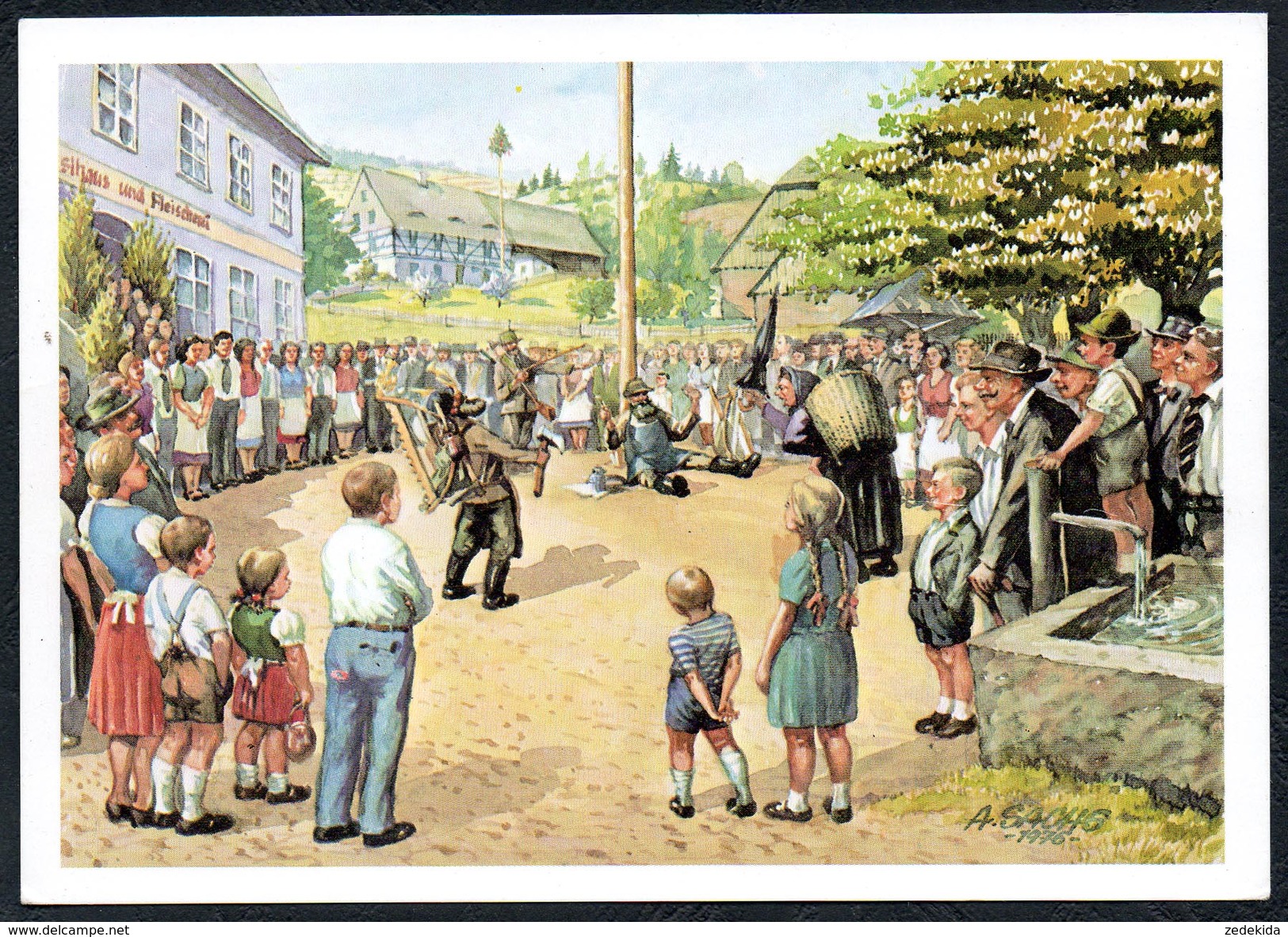 A8754 - Adolf Sachs - Künstlerkarte - Brauchtum Im Erzgebirge - Heimat Archiv Komotau - Nr. 8 - Autres & Non Classés