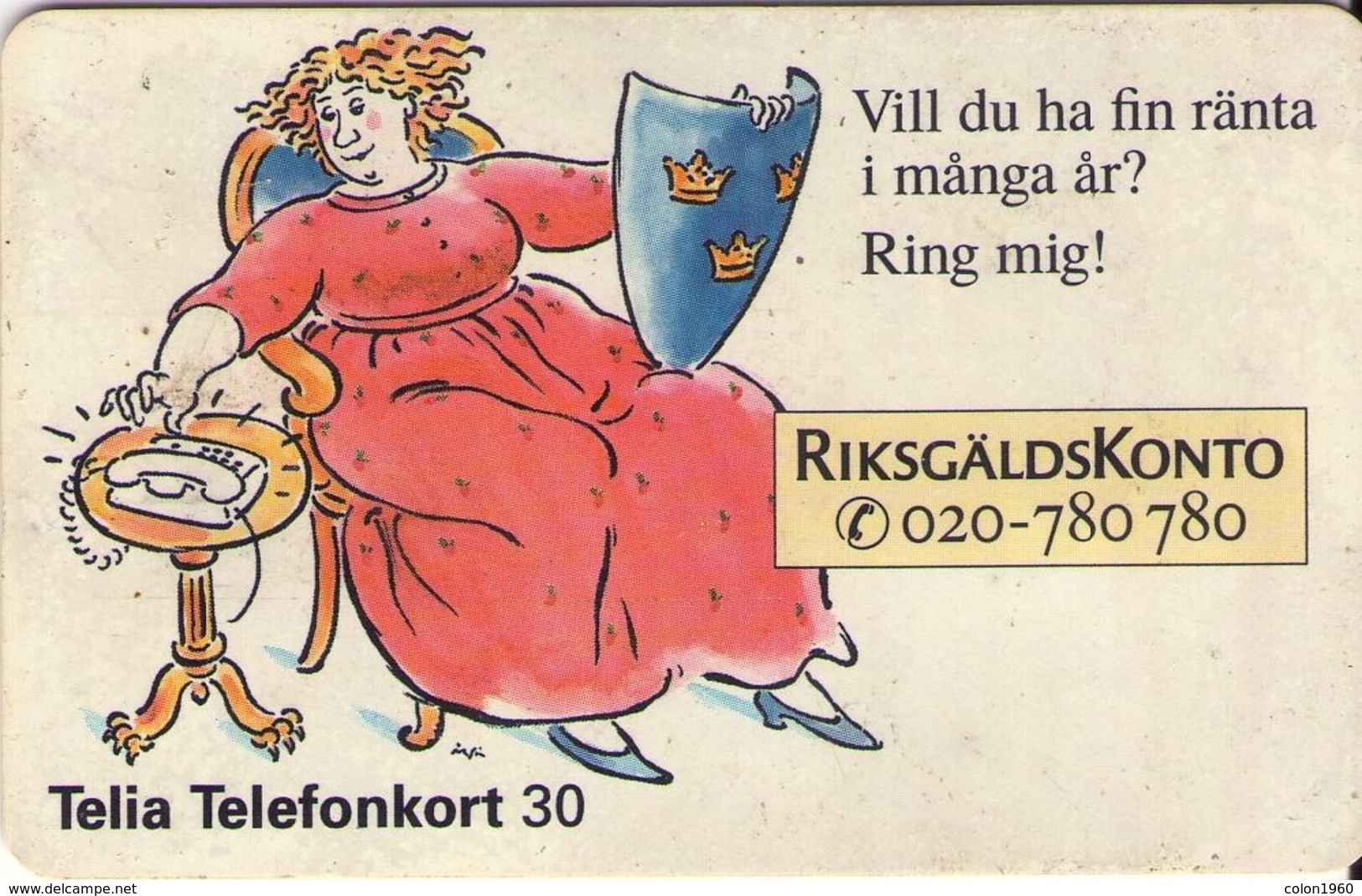 SUECIA. SE-TEL-030-0049. Riksgäldskonto - Riksgäldskontoret. 1994-12. (491) - Suecia