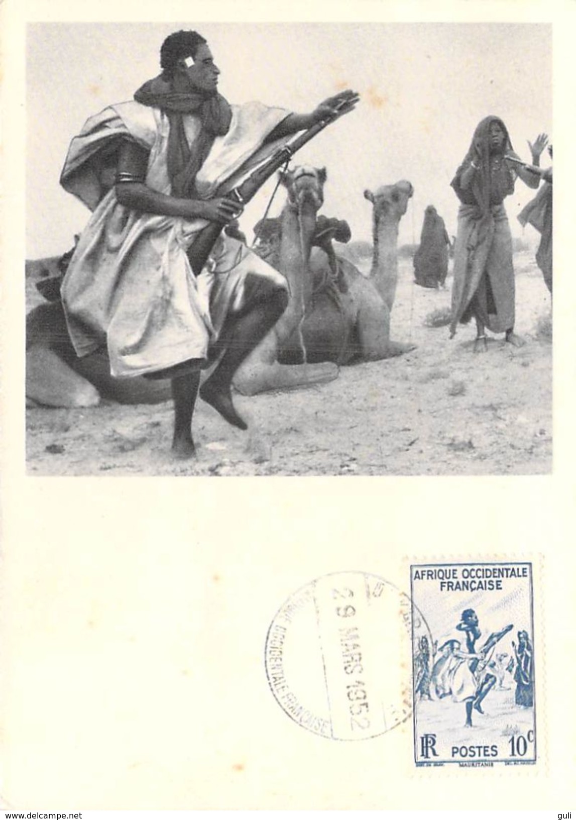 Afrique MAURITANIE La Danse Des Fusils - CARTE MAXIMUM Pub Ionyl  Série A.O.F  Timbre Stamp - Mauritanie