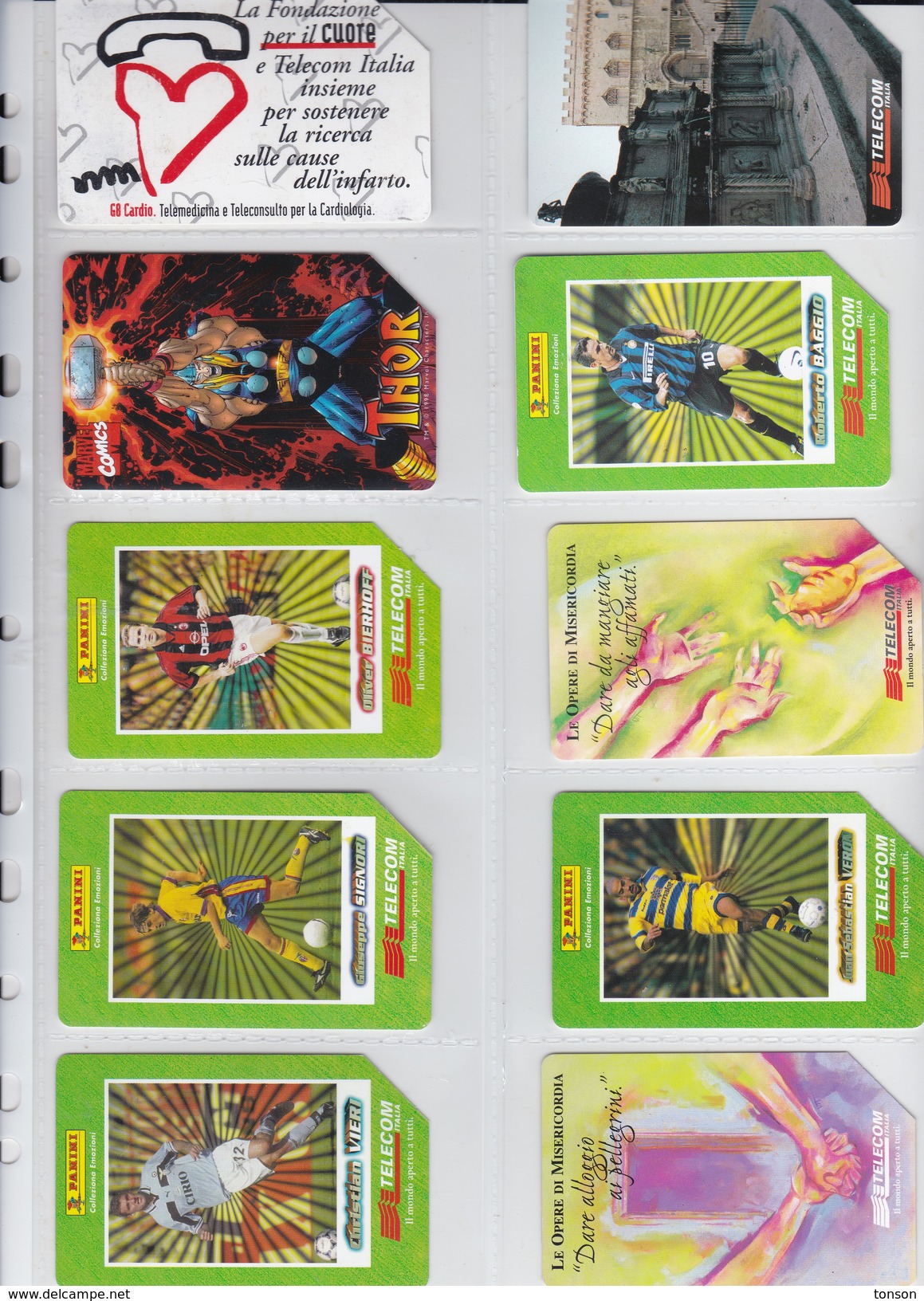 Italy, 10 Different Cards Number 2, Football, Thor, Heart, 2 Scans. - [4] Sammlungen