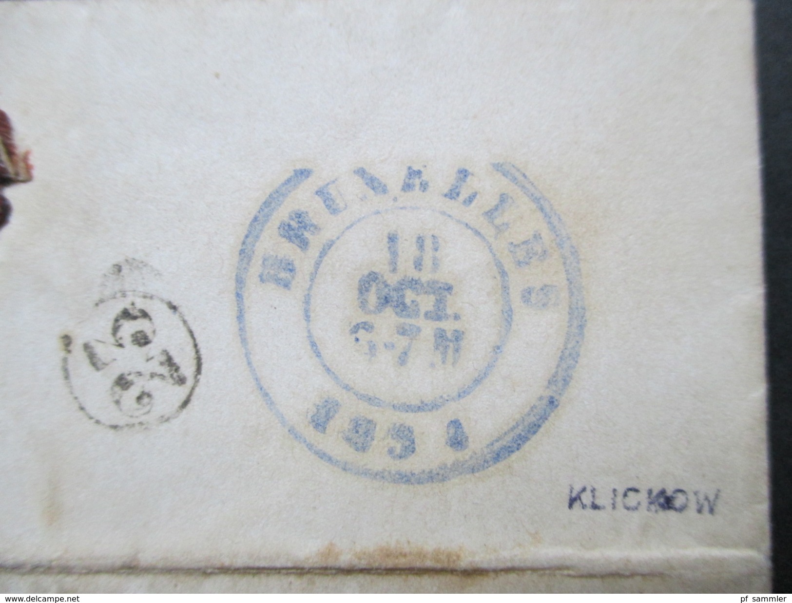 Belgien 1854 Ortsbrief Brüssel. Bruxelles. Altprüfzeichen / Signiert Klickow - 1849-1865 Medaglioni (Varie)
