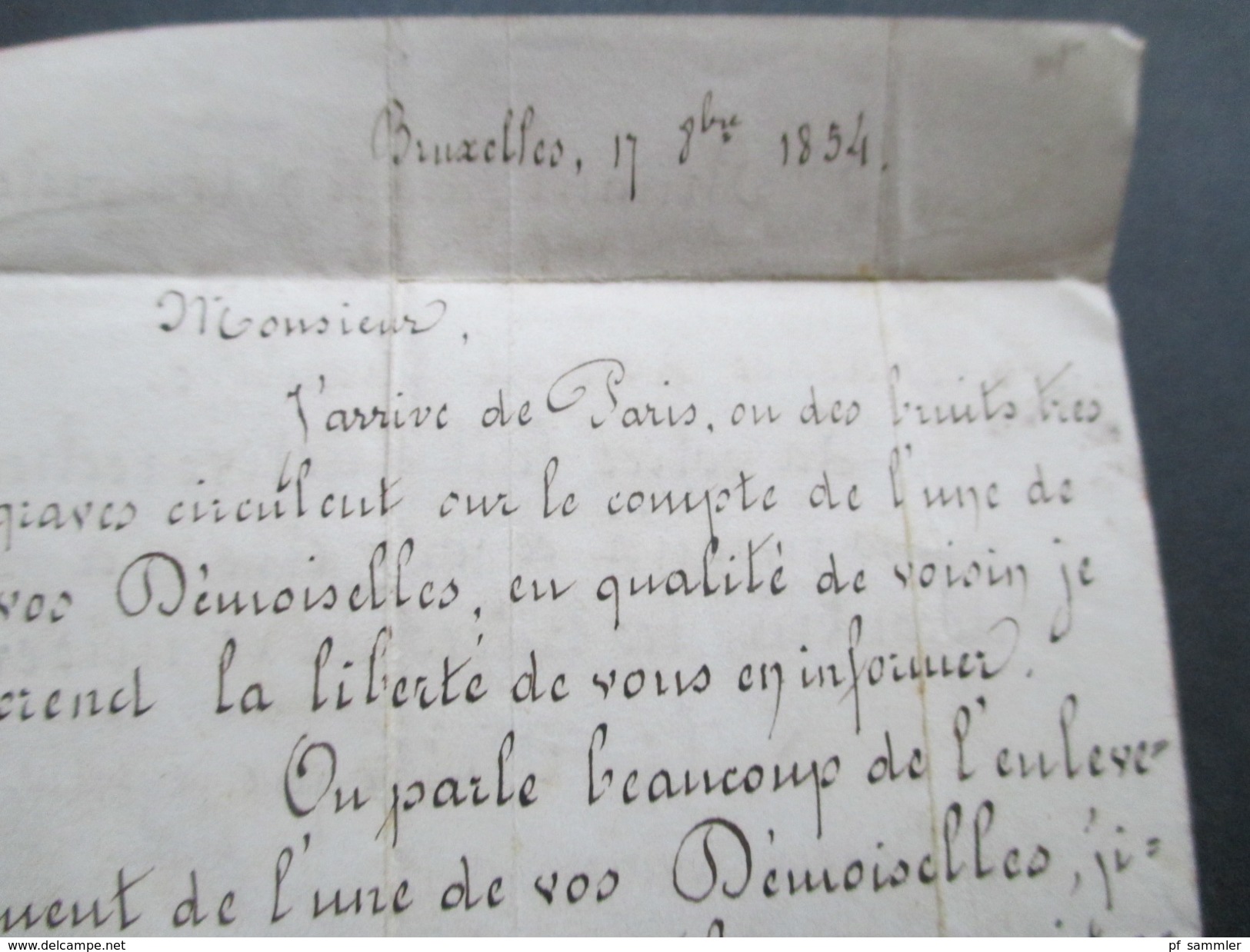 Belgien 1854 Ortsbrief Brüssel. Bruxelles. Altprüfzeichen / Signiert Klickow - 1849-1865 Medallones (Otros)