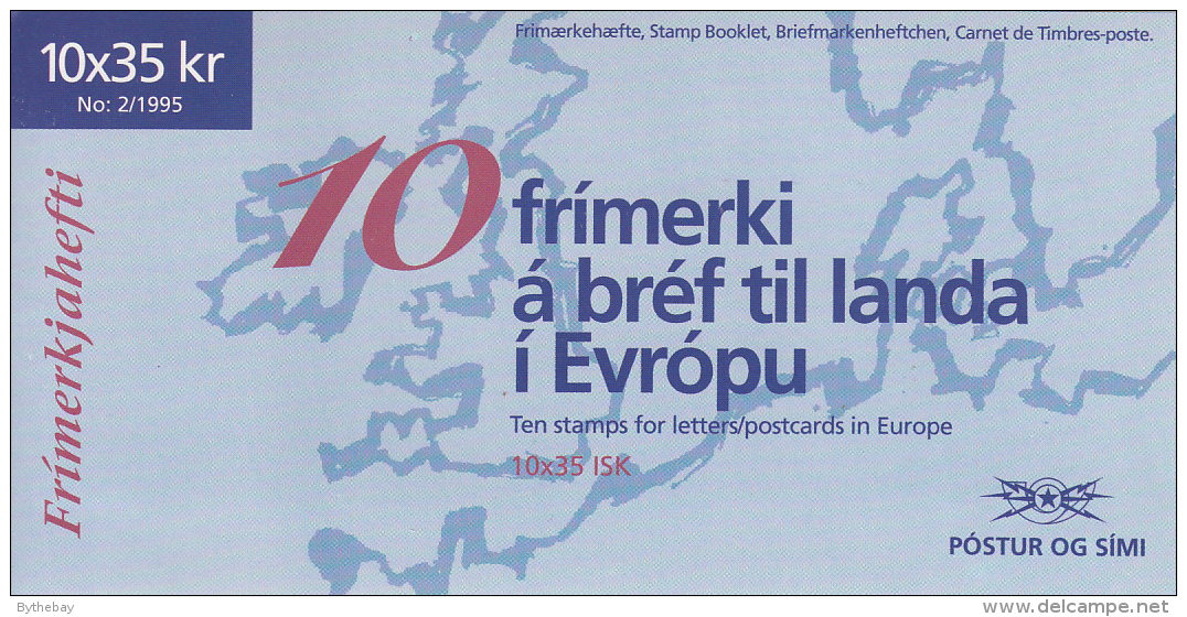 Iceland 1995 Booklet Of 10 Scott #801 35k Spell-Broken Einar Jonsson EUROPA - Carnets