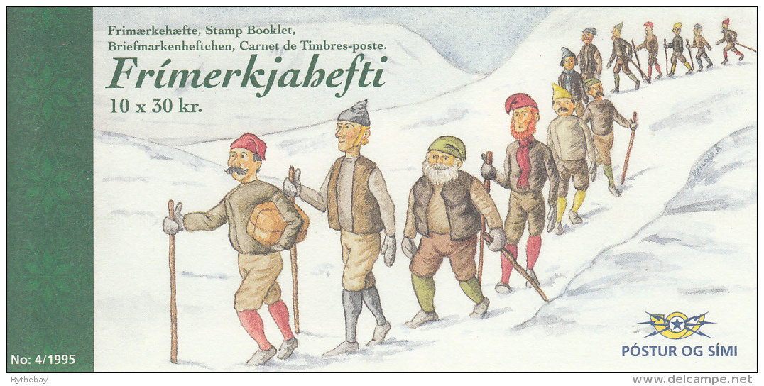 Iceland 1995 Booklet Of 10 Scott #811 30k Snow Man, Snow Woman - Christmas - Markenheftchen