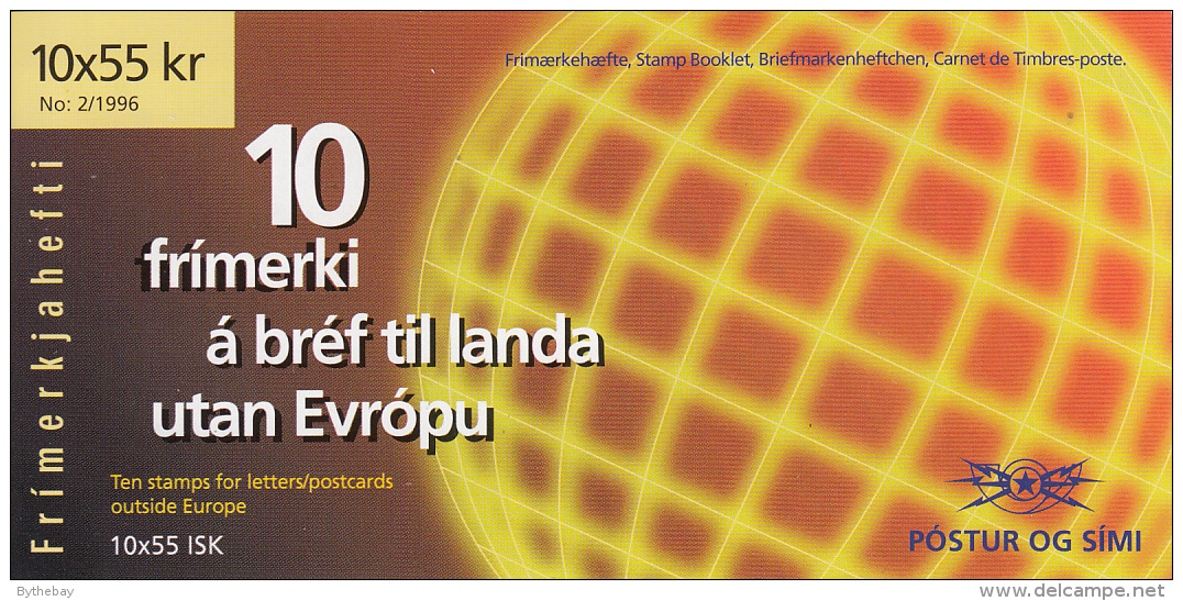 Iceland 1996 Booklet Of 10 Scott #819 55k Olafia Johannsdottir EUROPA - Booklets