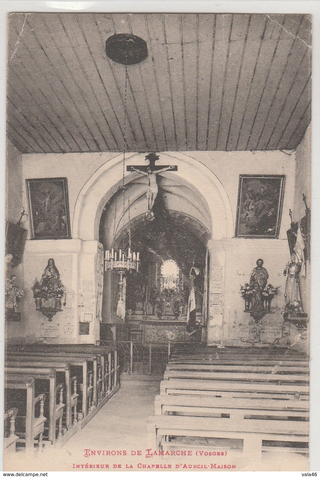 LAMARCHE  88 VOSGES   CPA INTERIEUR DE LA CHAPELLE D'AUREIL-MAISON - Lamarche