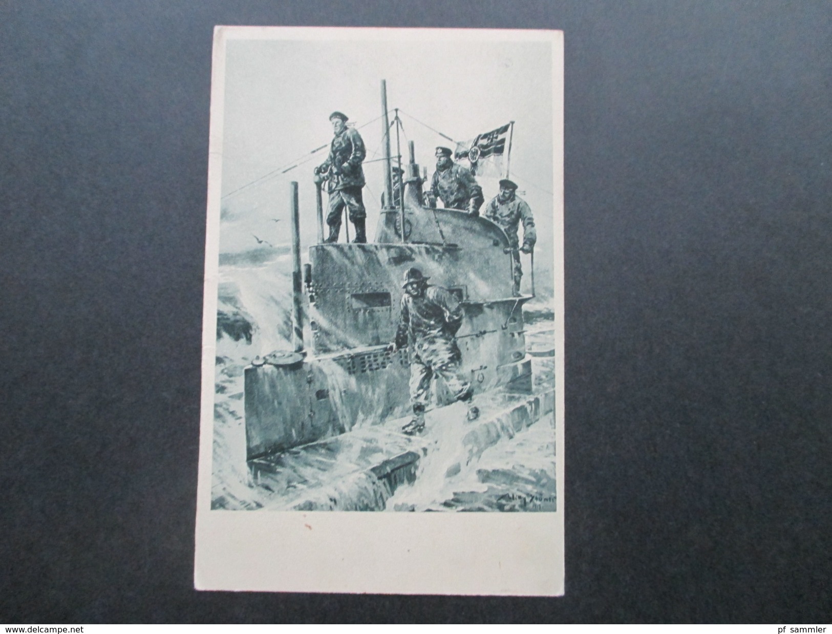 PK 1917 U-Boot Tag  Juni 1917. Auf Dem Kommandoturm Eines U-Bootes. Künstlerkarte Willy Stöwer. Echt Gelaufen! - Submarinos