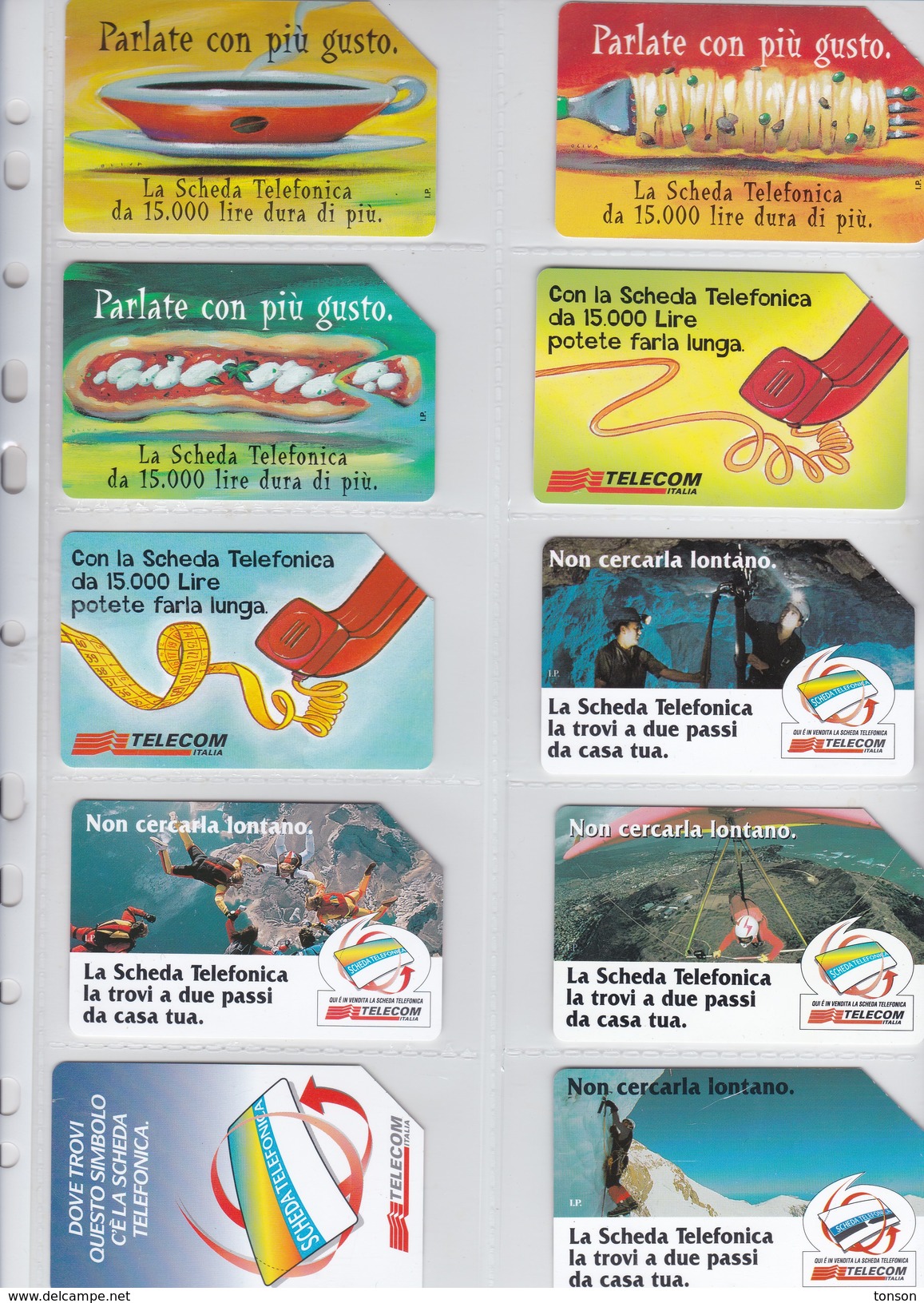 Italy, 10 Different Cards Number 9, Food, Sport, 2 Scans. - [4] Collections