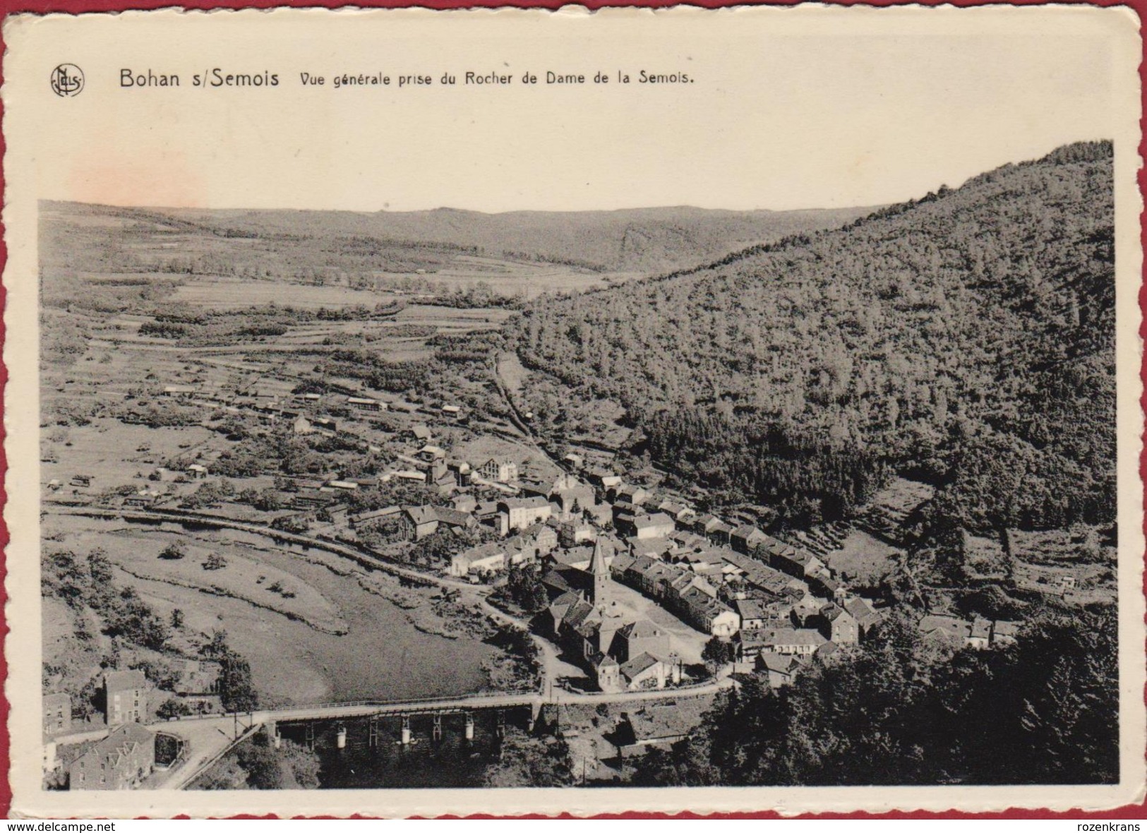 Bohan Sur Semois Vresse Namen Namur Grote Kaart Grand Format Vue Generale Prise Du Rocher De Dame De La Semois - Vresse-sur-Semois