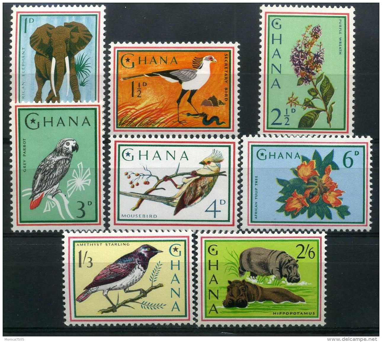 GHANA ( POSTE ) : Y&amp;T N°  181/188  TIMBRES  NEUFS  SANS  TRACE  DE  CHARNIERE , A  VOIR . - Ghana (1957-...)