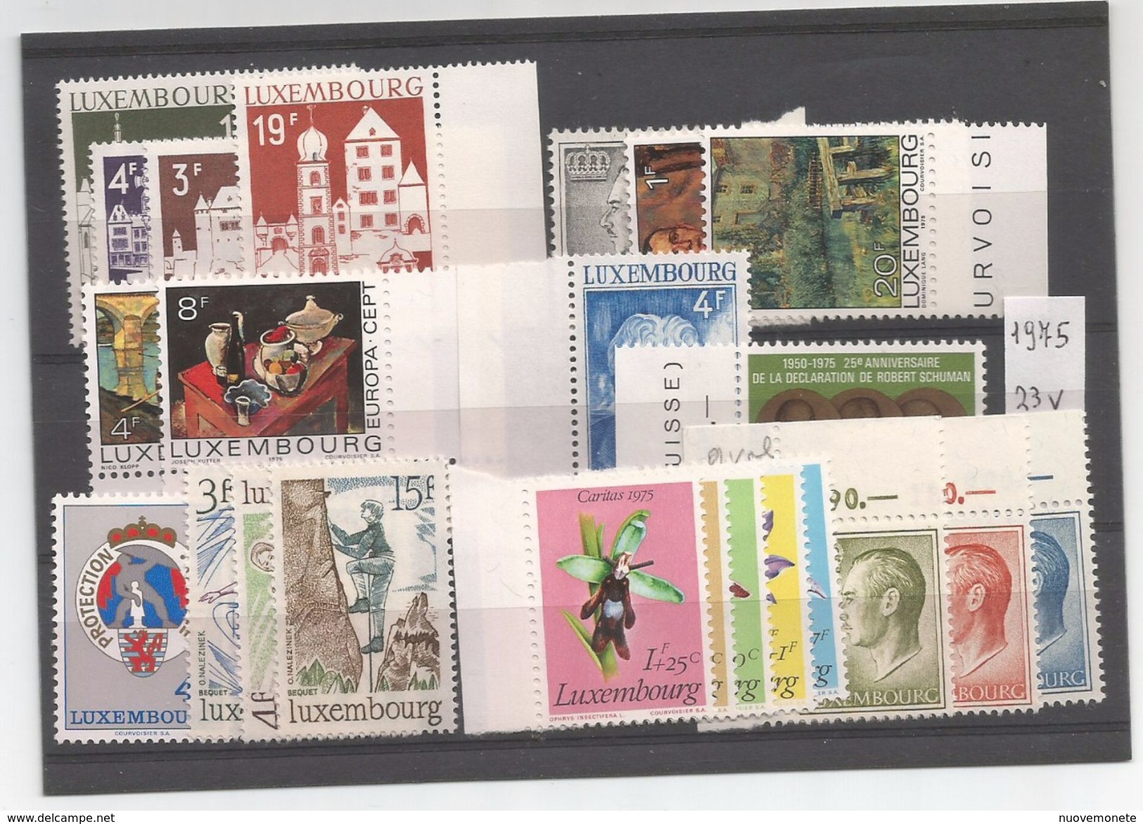 LUSSEMBURGO ANNATA 1975 23 Valori Ordinari  NUOVI PERFETTI  MNH** - Full Years