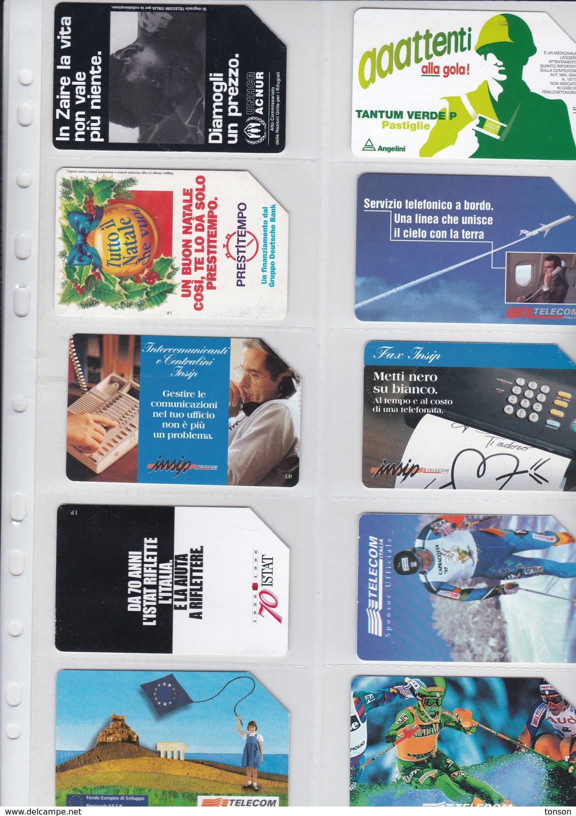 Italy, 10 Different Cards Number 13, UNHCR, Sport, Airplane, 2 Scans. - [4] Sammlungen