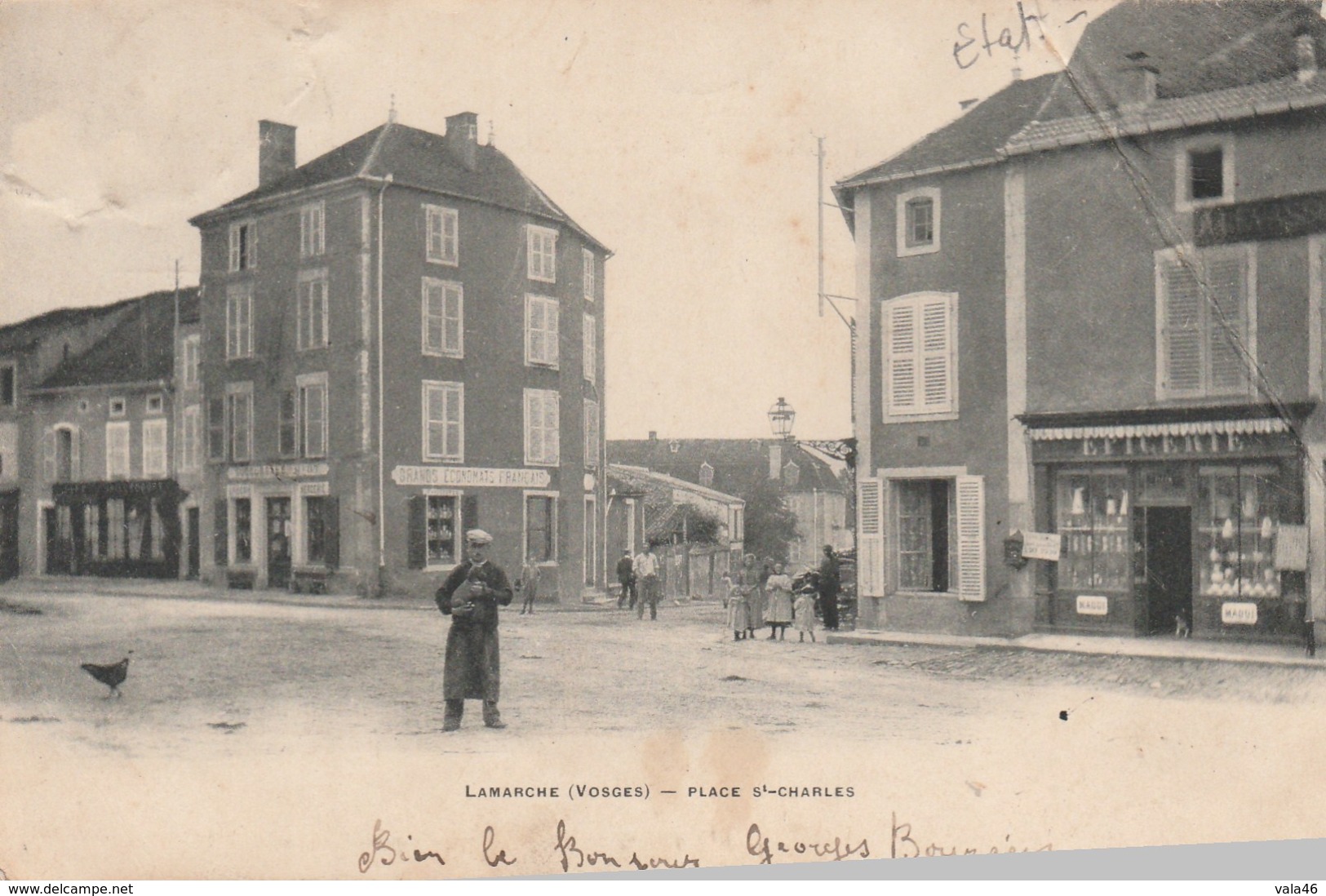 LAMARCHE  88 VOSGES   CPA PLACE SAINT CHARLES - Lamarche