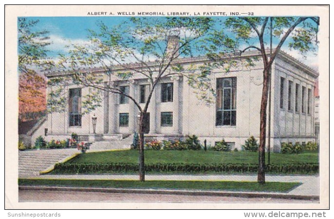 Indiana Lafayette Albert A Wells Memorial Library 1950 - Lafayette