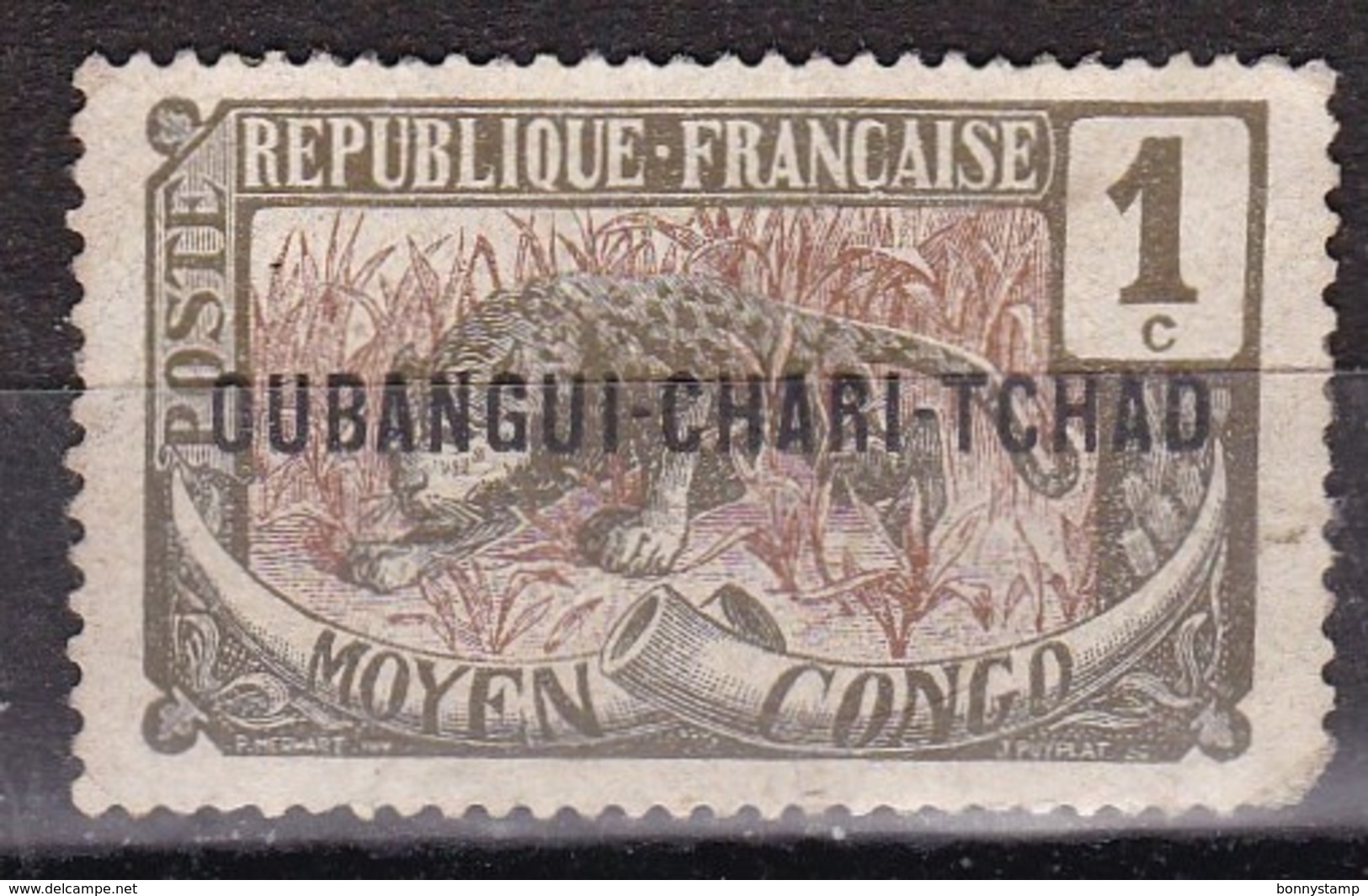 Ubangi-Chari, 1915/1922 - 1c Overprint - Nr.1 Usato° - Oblitérés