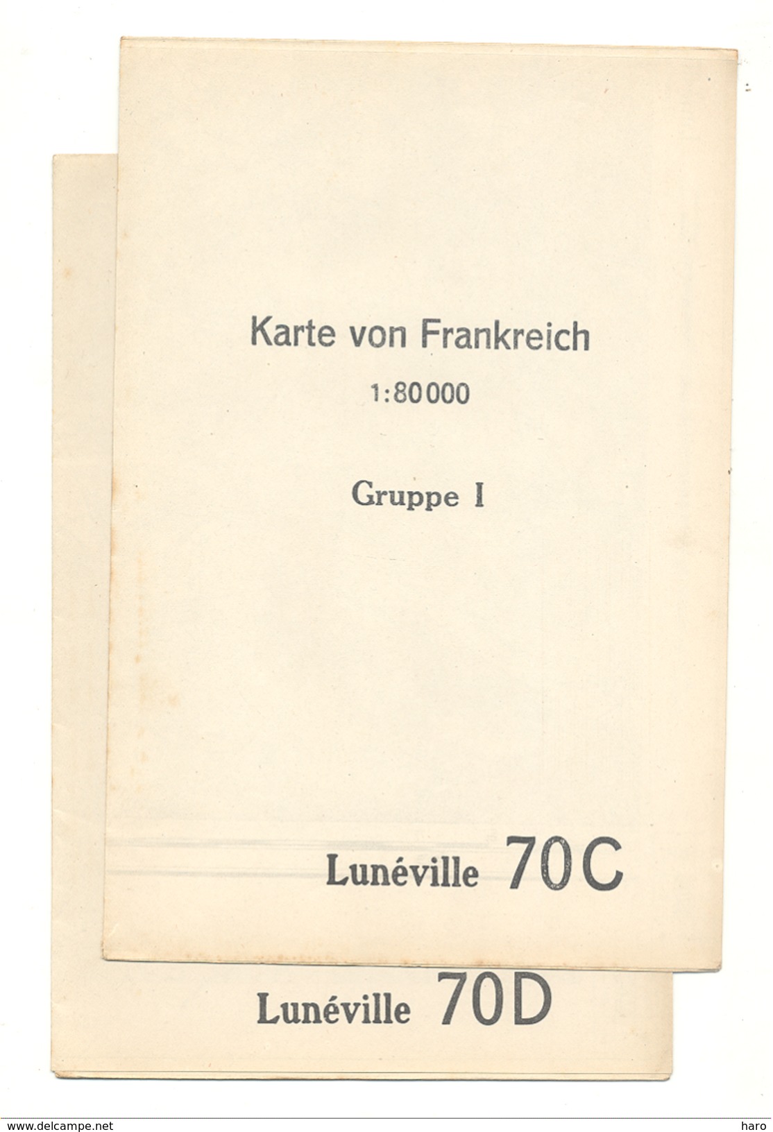 Carte D'état Major (2 Pièces)- 1 : 80 000 - LUNNEVILLE (70 C Et D) Edition Allemande  (b215)- Guerre 14/18 - Cartes Géographiques