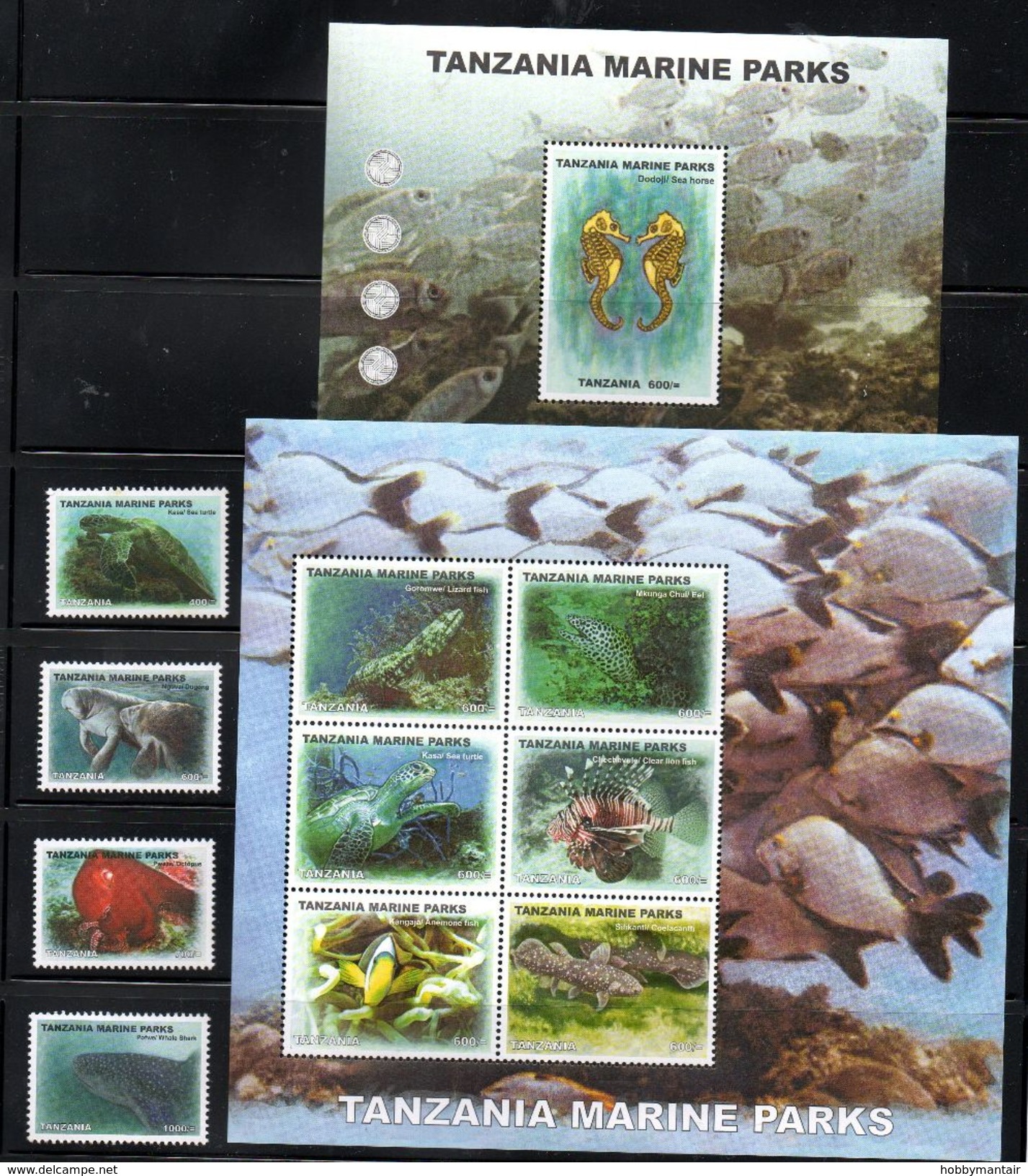 TANZANIA,2008, FISHES, MARINE PARKS, 4v+S/S+M/S, MNH** - Poissons