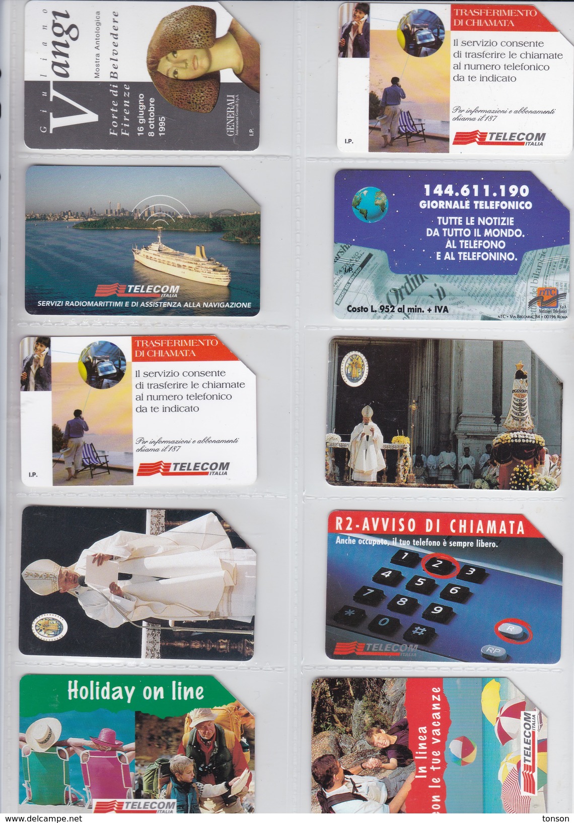 Italy, 10 Different Cards Number 16, Pope, Sailing, 2 Scans. - Verzamelingen