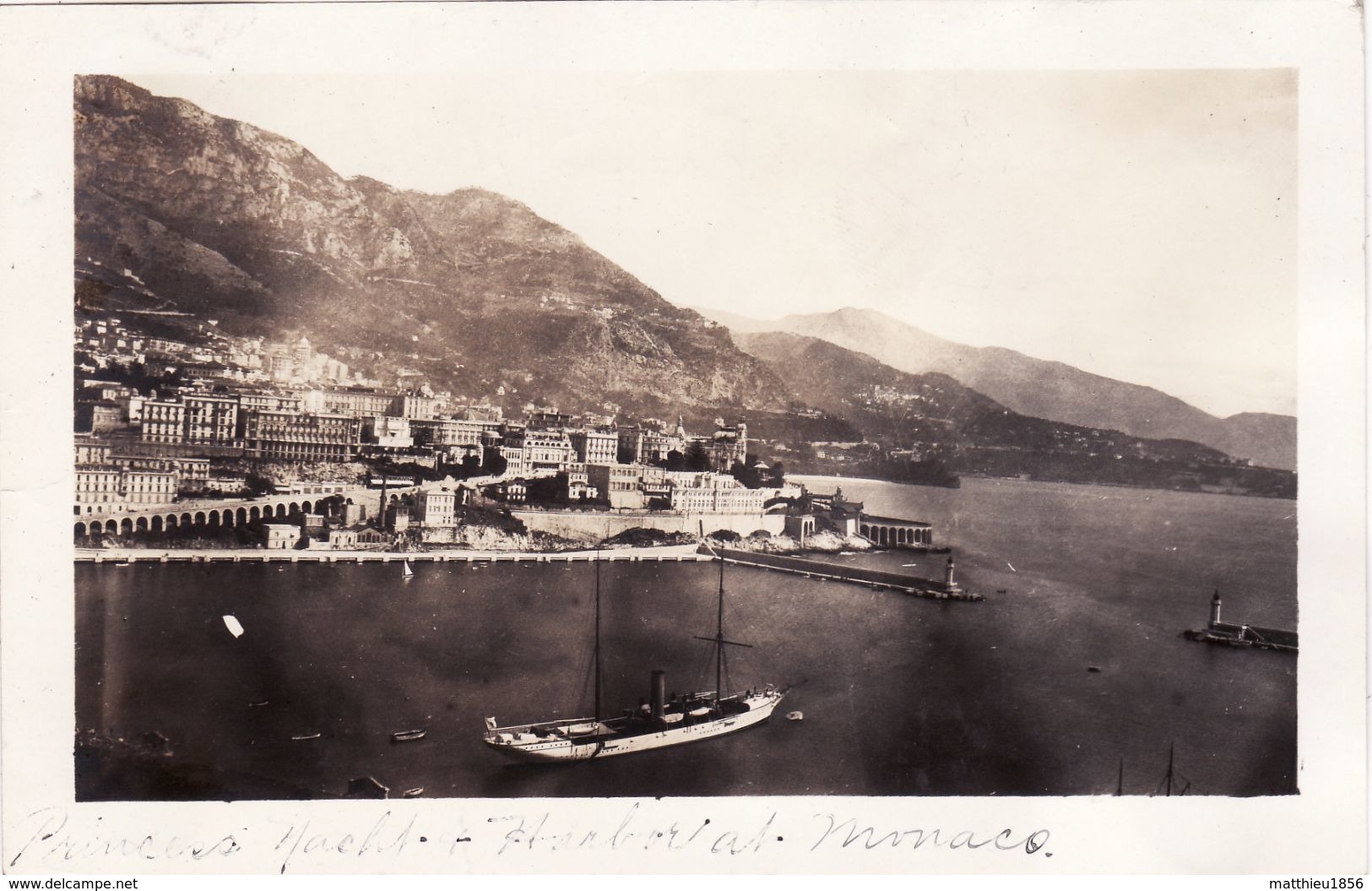 Photo 1919 MONACO - L'entrée Du Port, Le Bâteau Du Prince, Voilier, Yacht (A182, Ww1, Wk 1) - Hafen