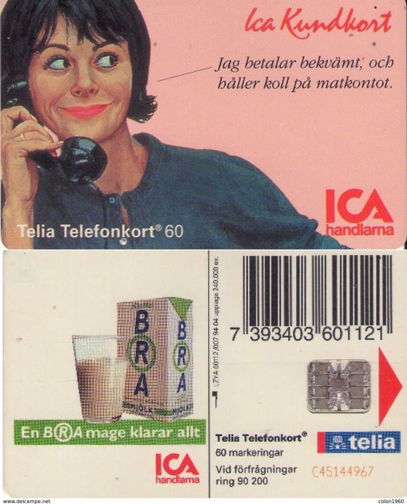 SUECIA. SE-TEL-060-0007A. ICA Member Card - ICA Kundkort. 1994-04. (530) - Schweden