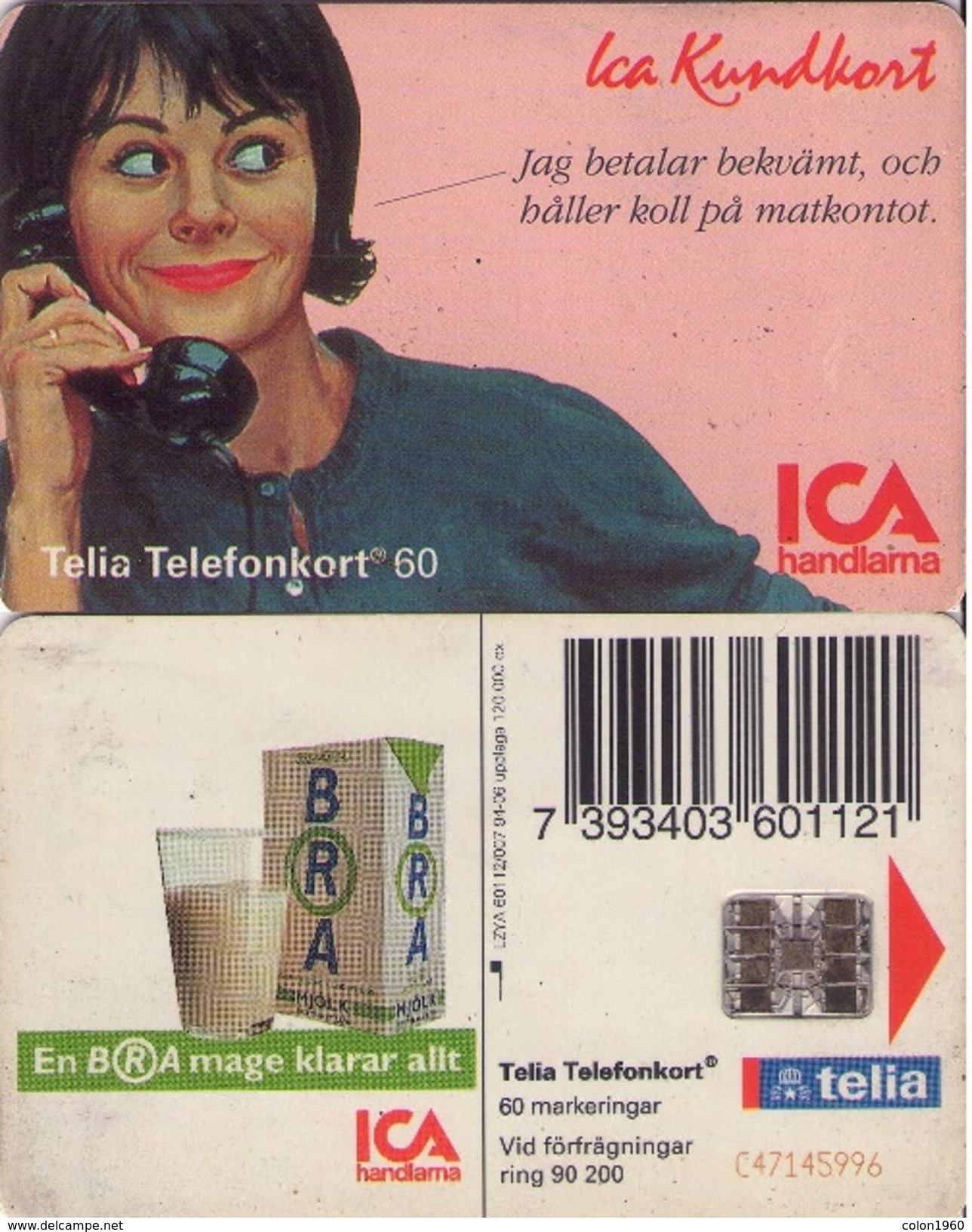 SUECIA. SE-TEL-060-0007C. ICA Member Card - ICA Kundkort. 1994-06. (531) - Schweden