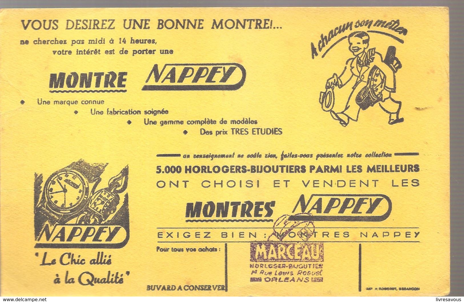 Buvard NAPPEY Montres NAPPEY Le Chic Allié à La Qualité - M