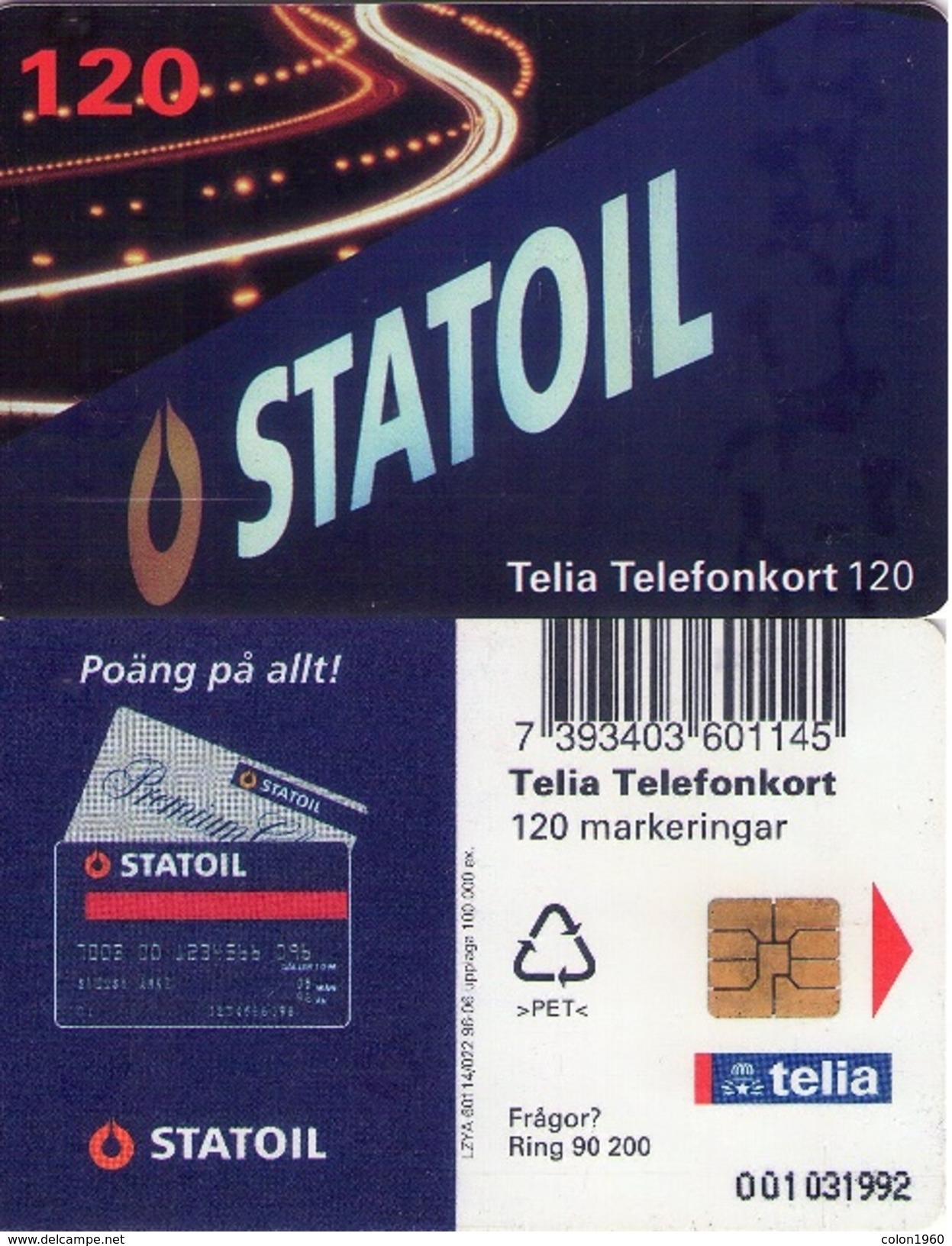 SUECIA. SE-TEL-120-0022. Statoil II. 1996-06. (532) - Suecia