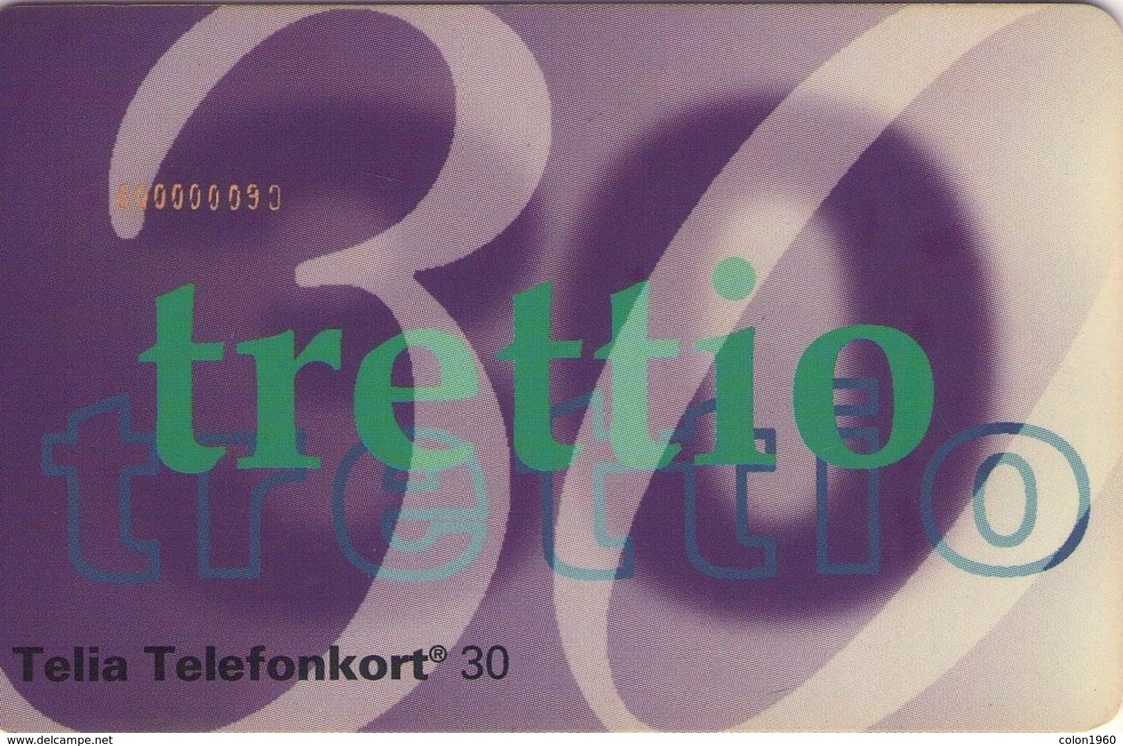 SUECIA. SE-TEL-030-0001B. Definitive Card - Valörkort I. 1993-12. (538) - Suecia